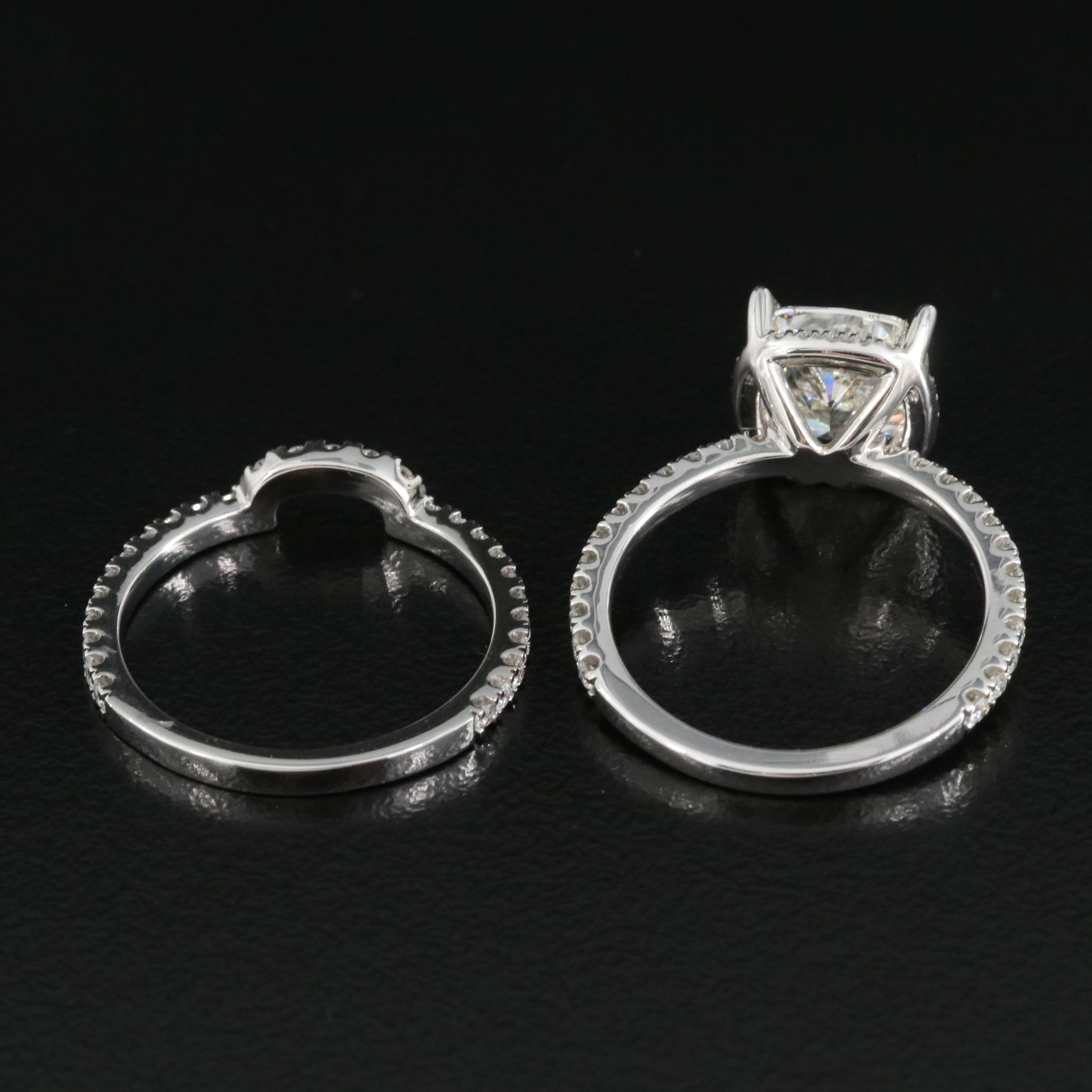 14K 4.01 CTW Lab Grown Diamond Halo Ring Set with Online IGI Report