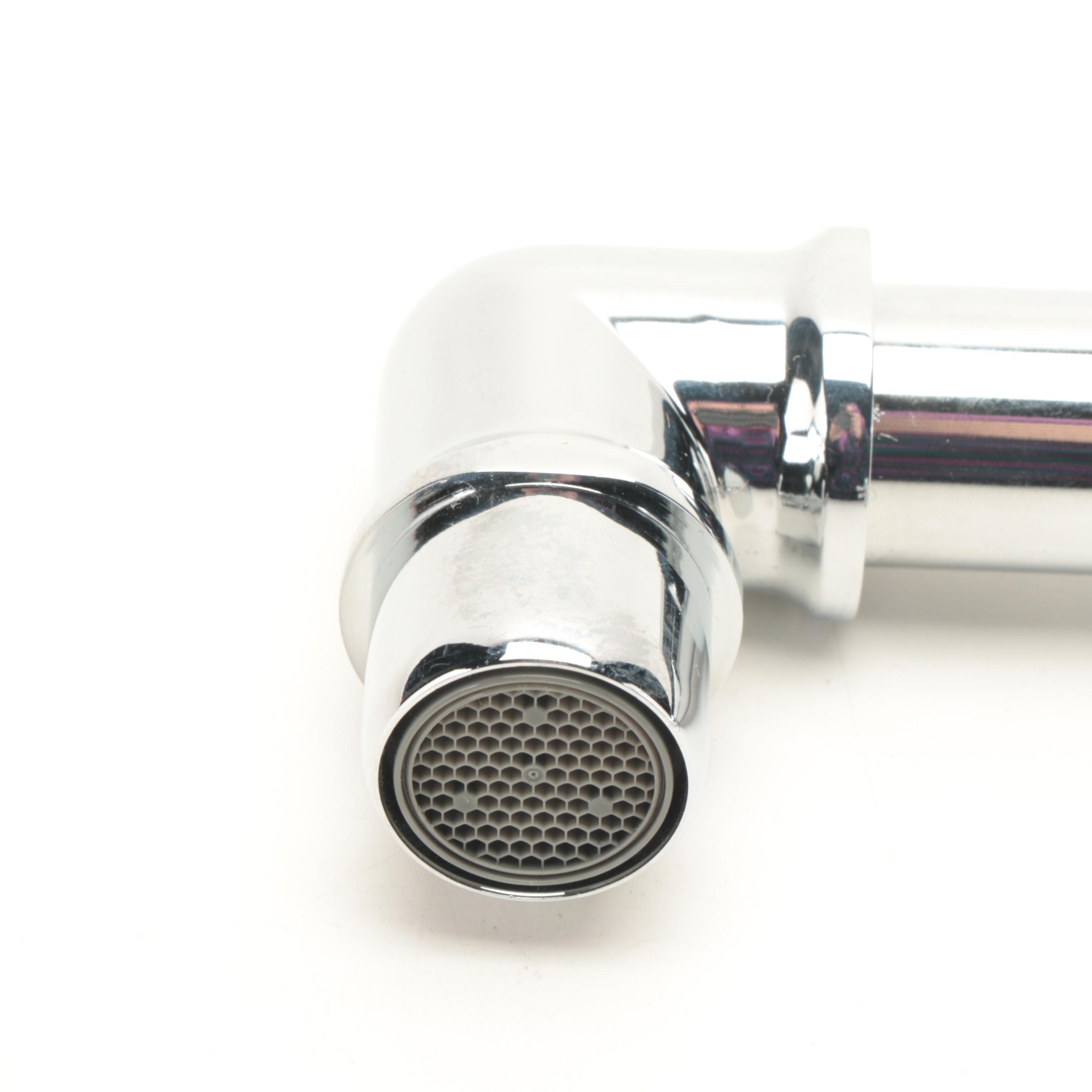 Industrial Style Chrome Finish Single-Hole Bathroom Faucet with Pop-Up Drain