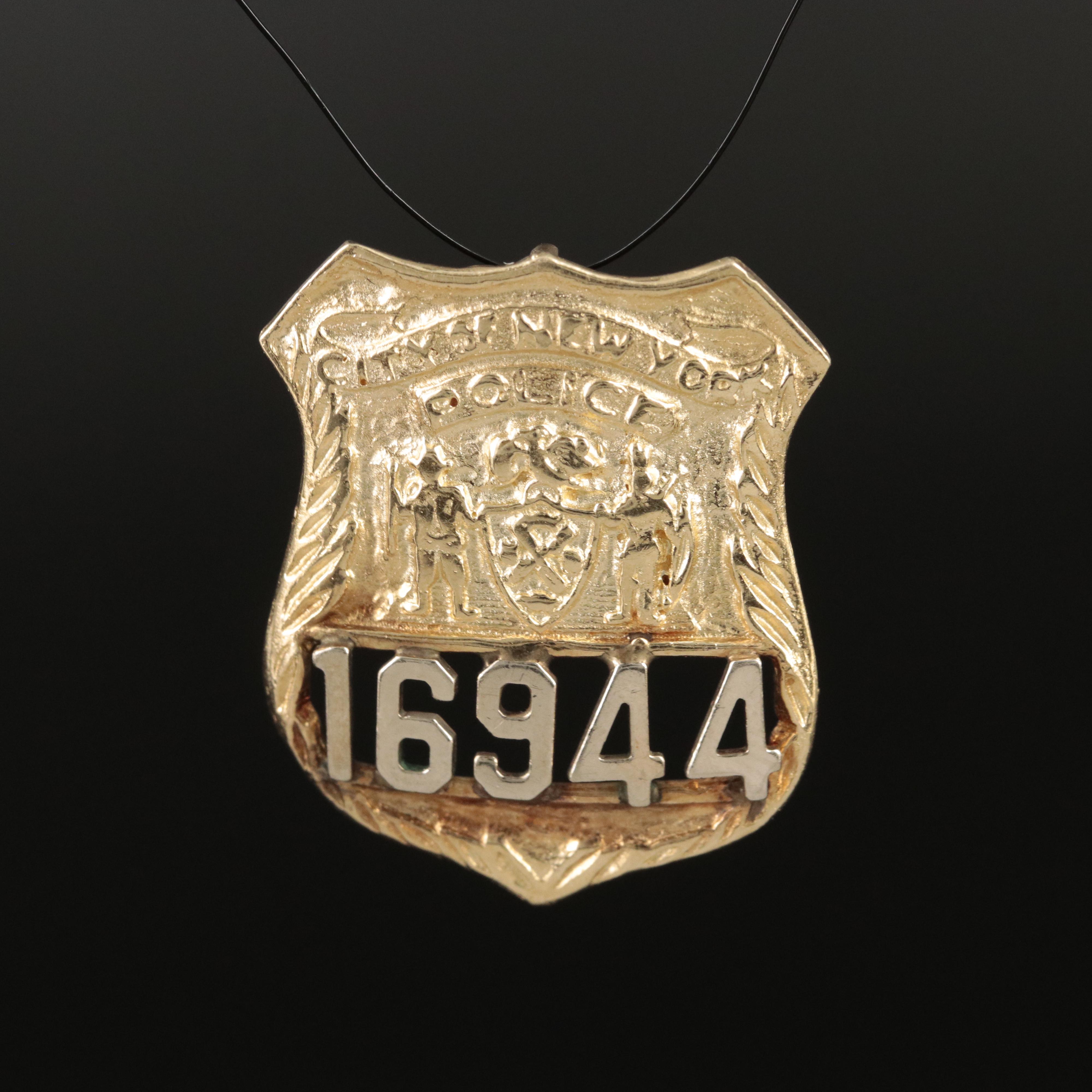 14K NYPD Replica Badge Pendant