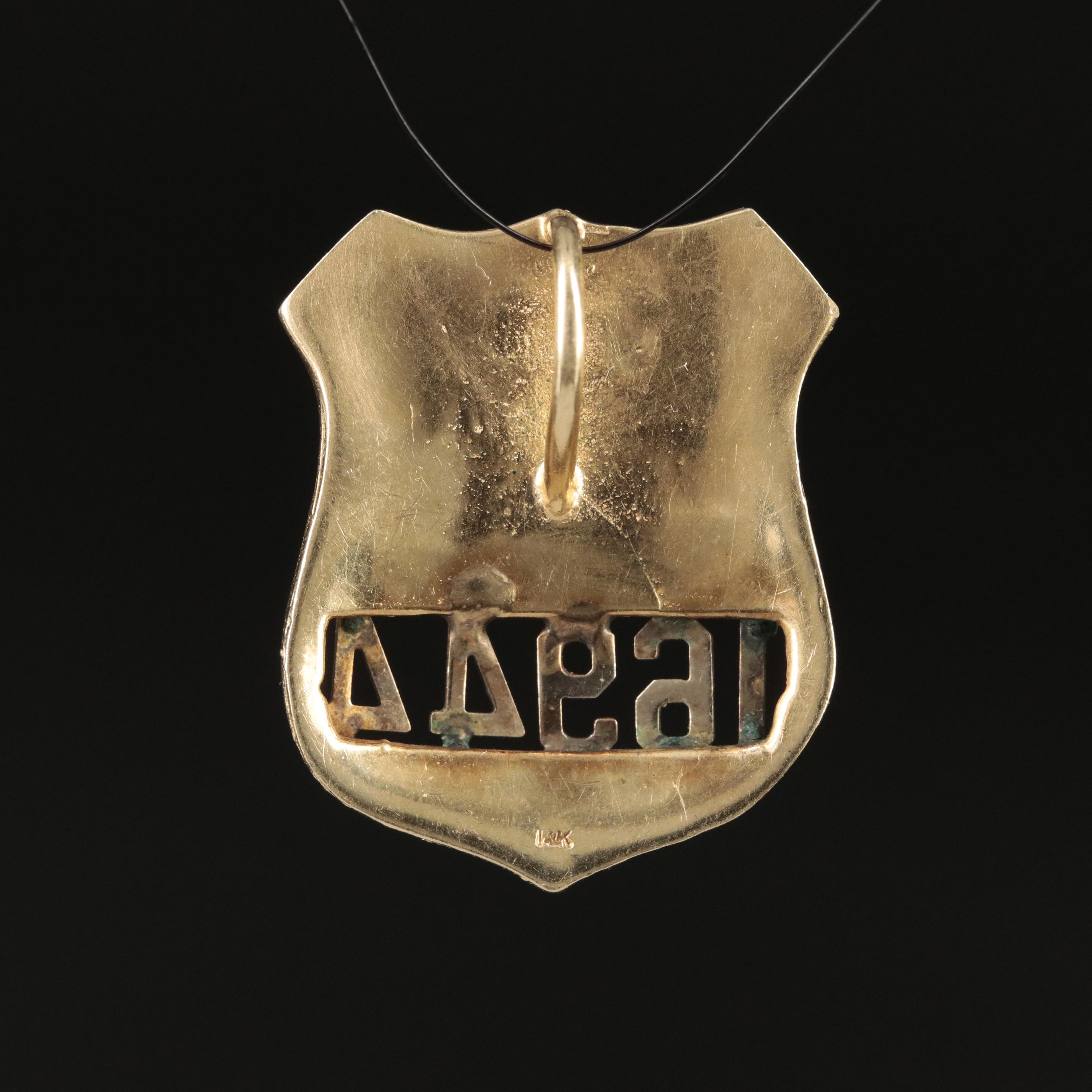 14K NYPD Replica Badge Pendant