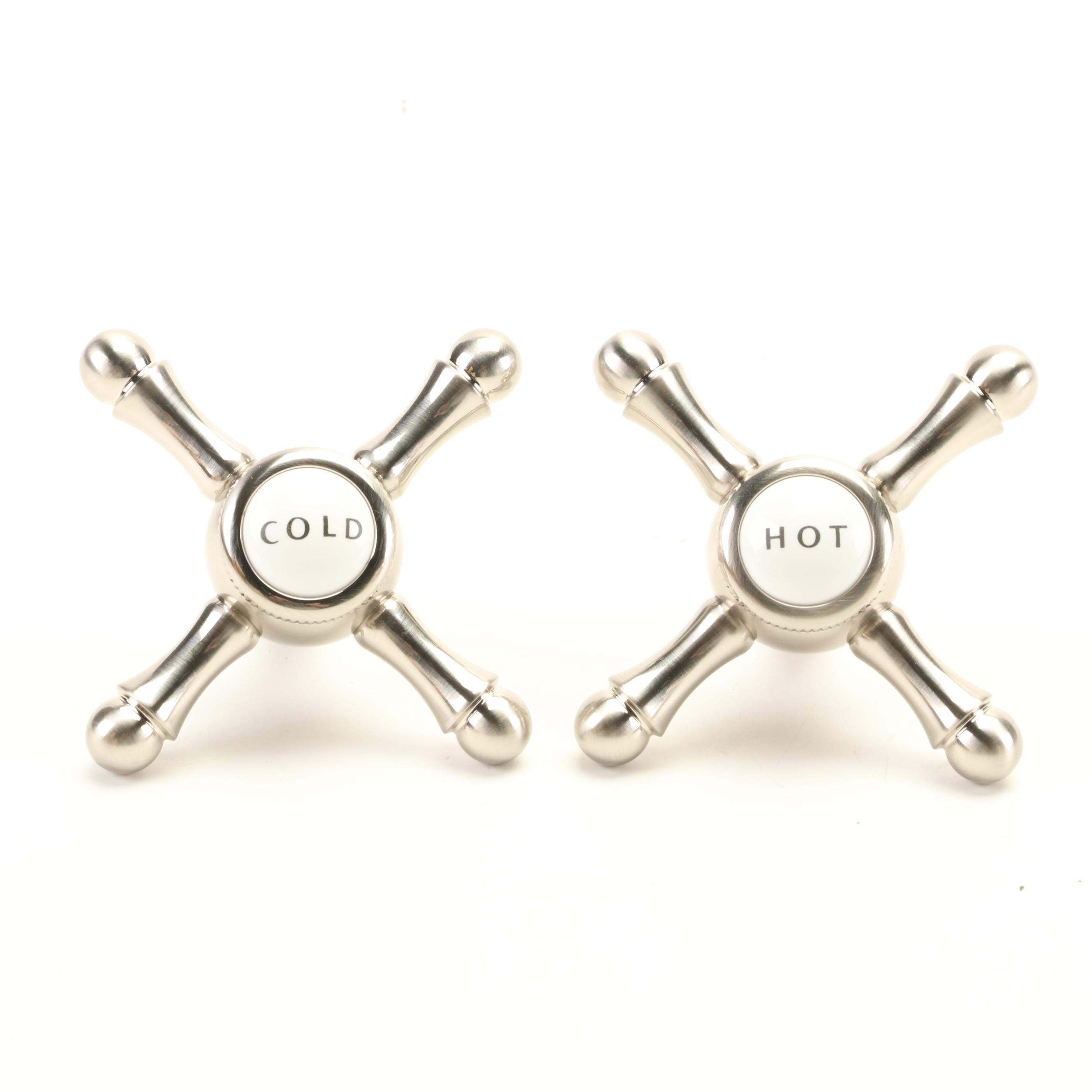 Brushed Nickel Deck Mount Bridge Faucet with Handspray and Deep Strainer Basket