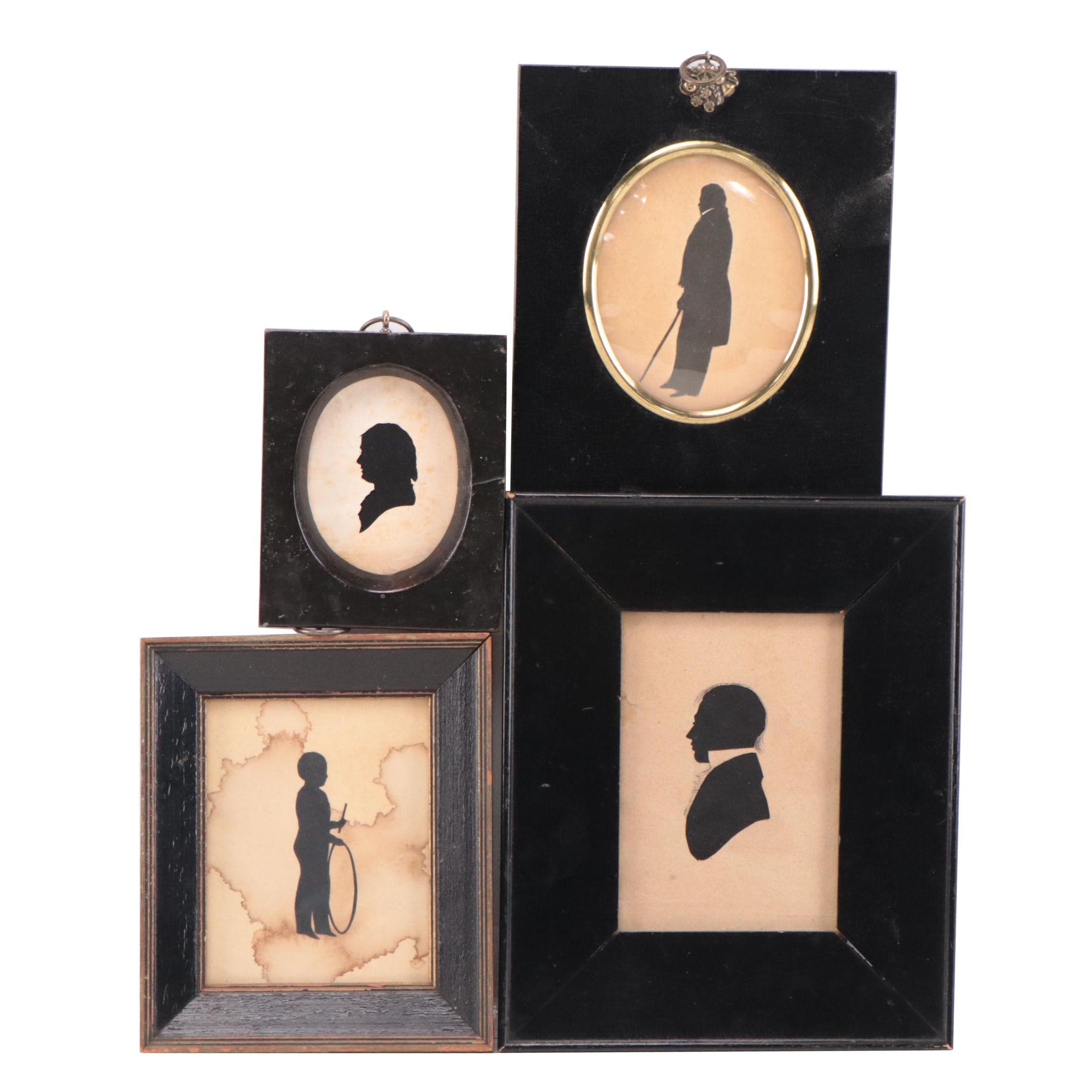 Folk Art Silhouette Portraits, 19th Century