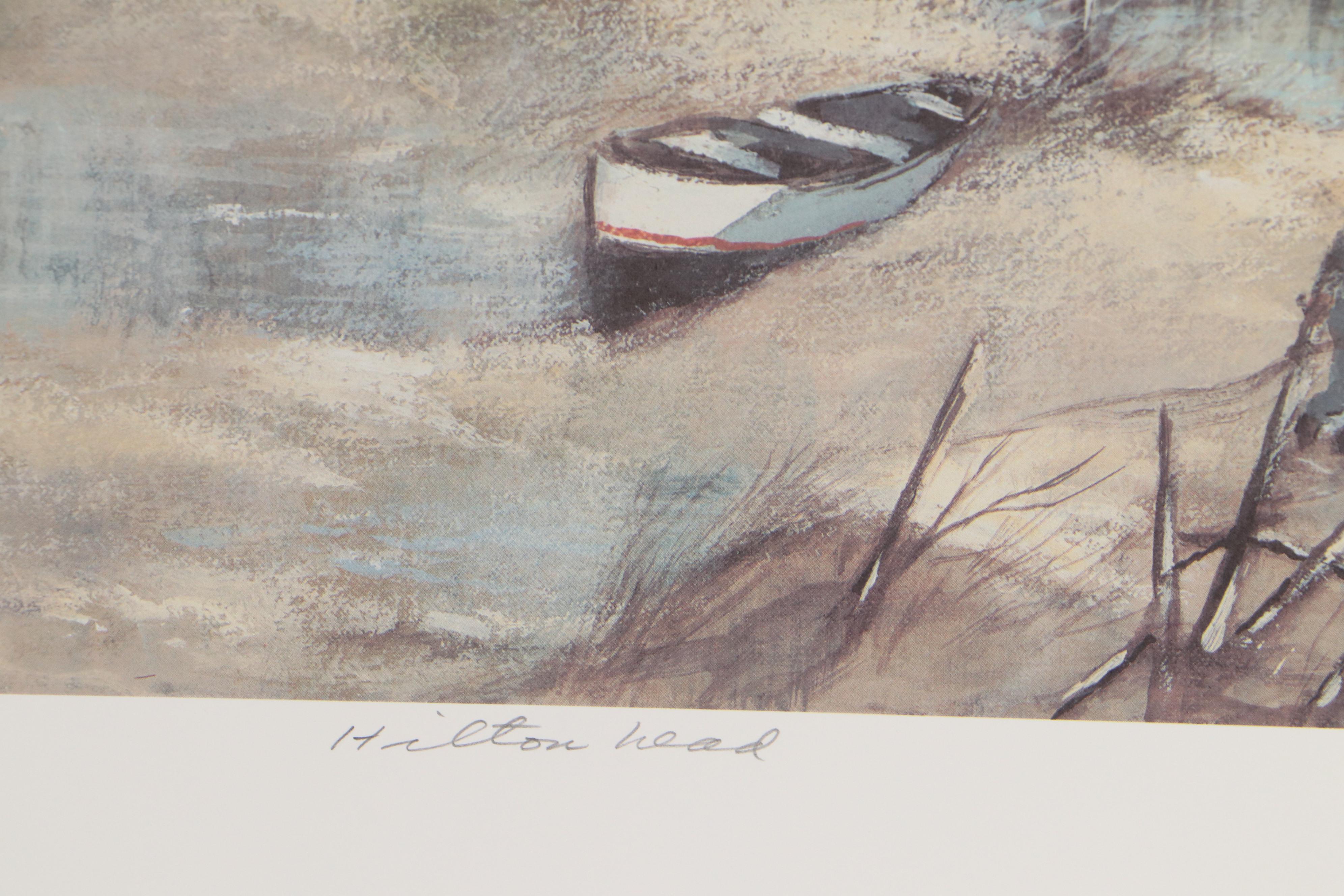 Robert Fabe Offset Lithographs Including "Hilton Head," 1993