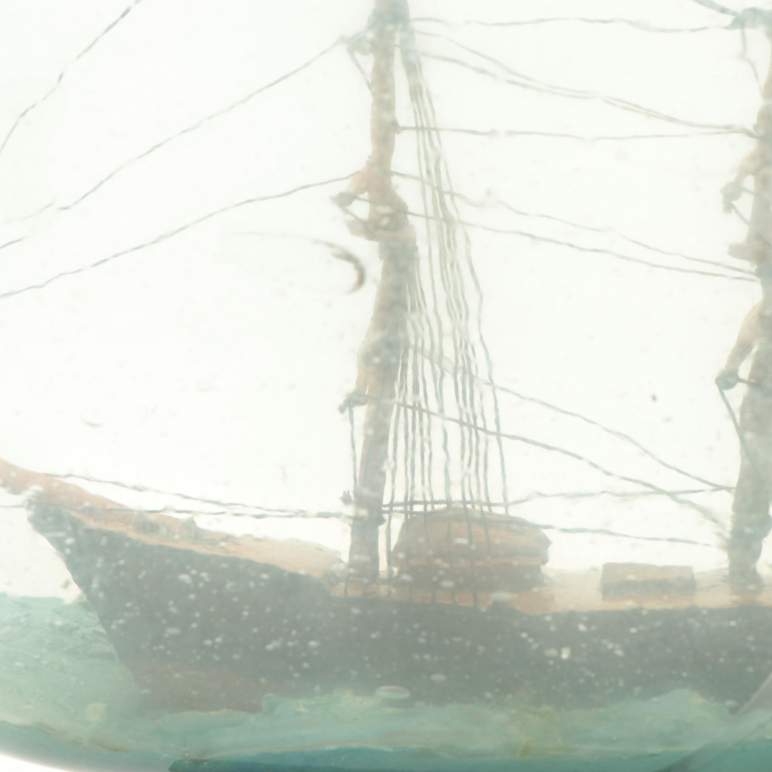 Model of a Barque Ship in a Bottle, 19th Century