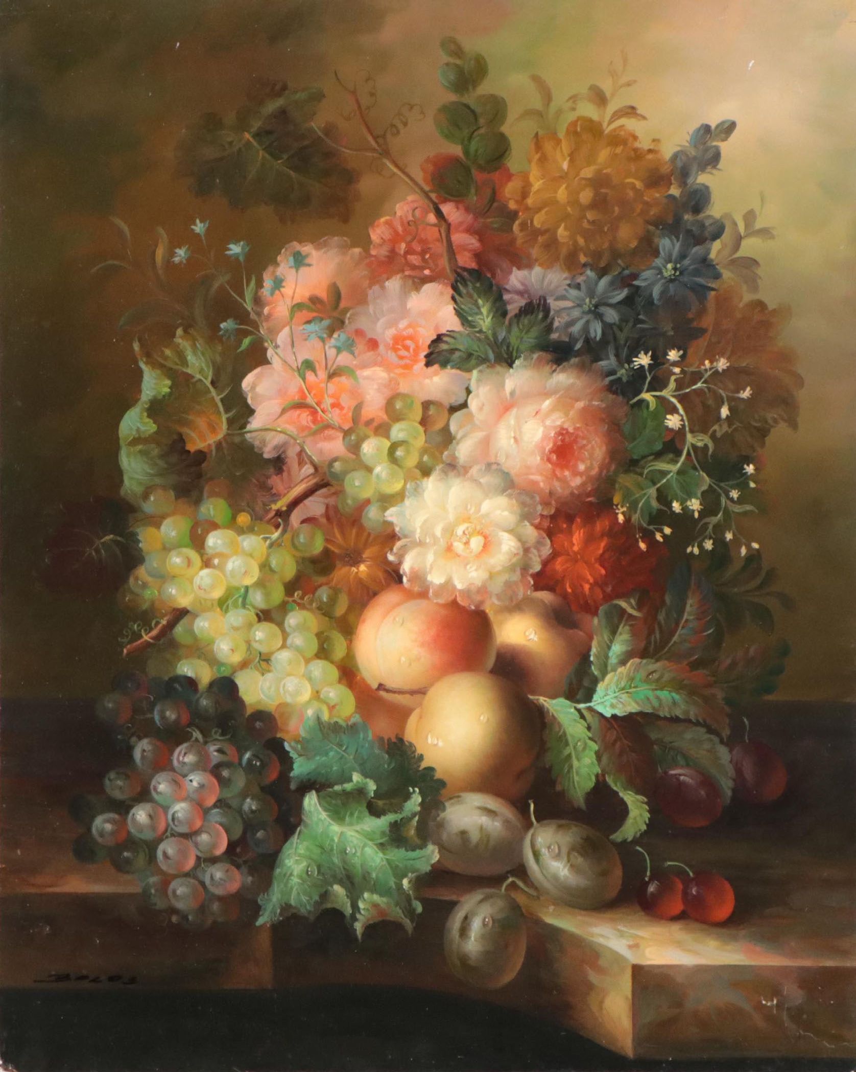 Dutch Style Floral Still Life Oil Painting