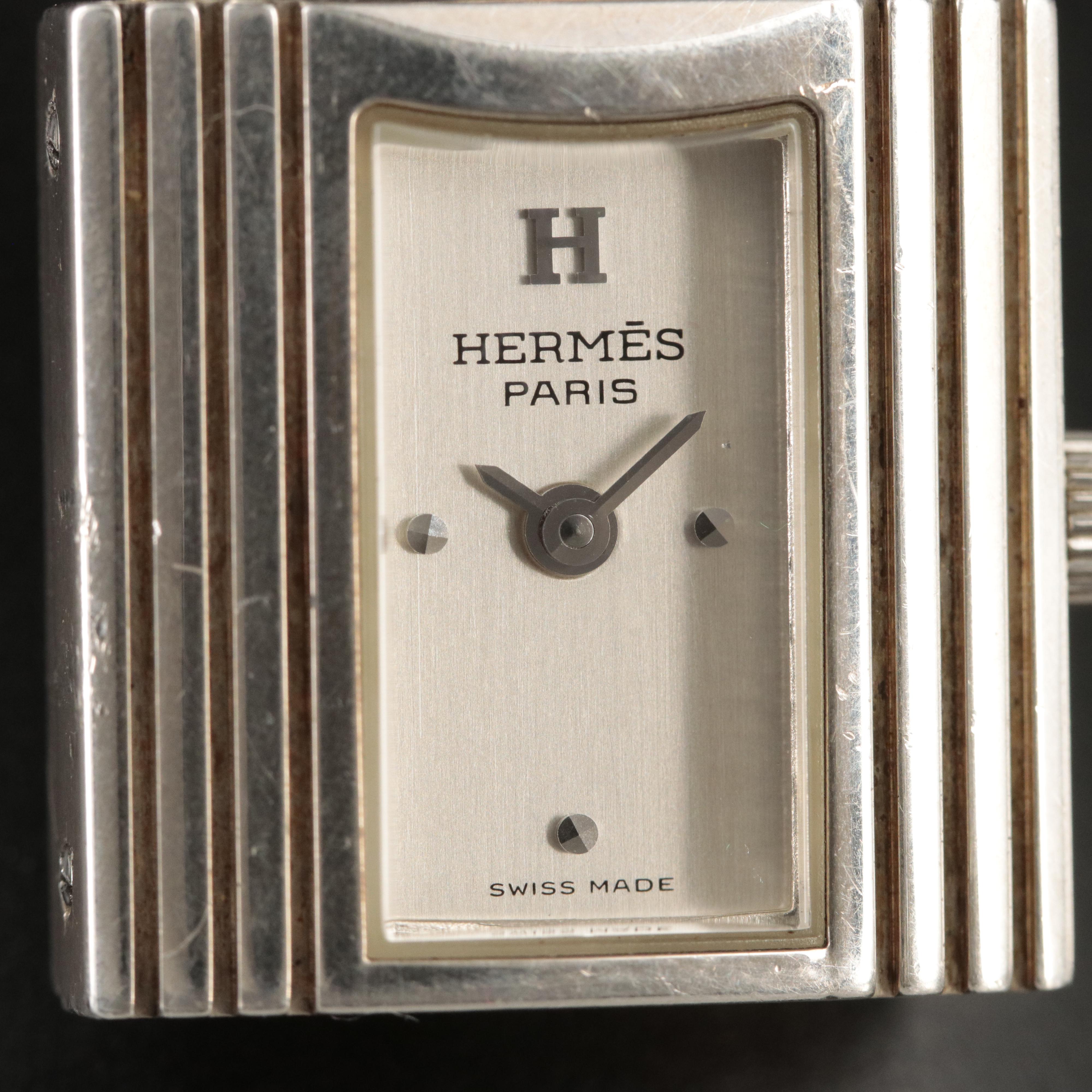 Hermès Sterling Silver Kelly Lock Watch