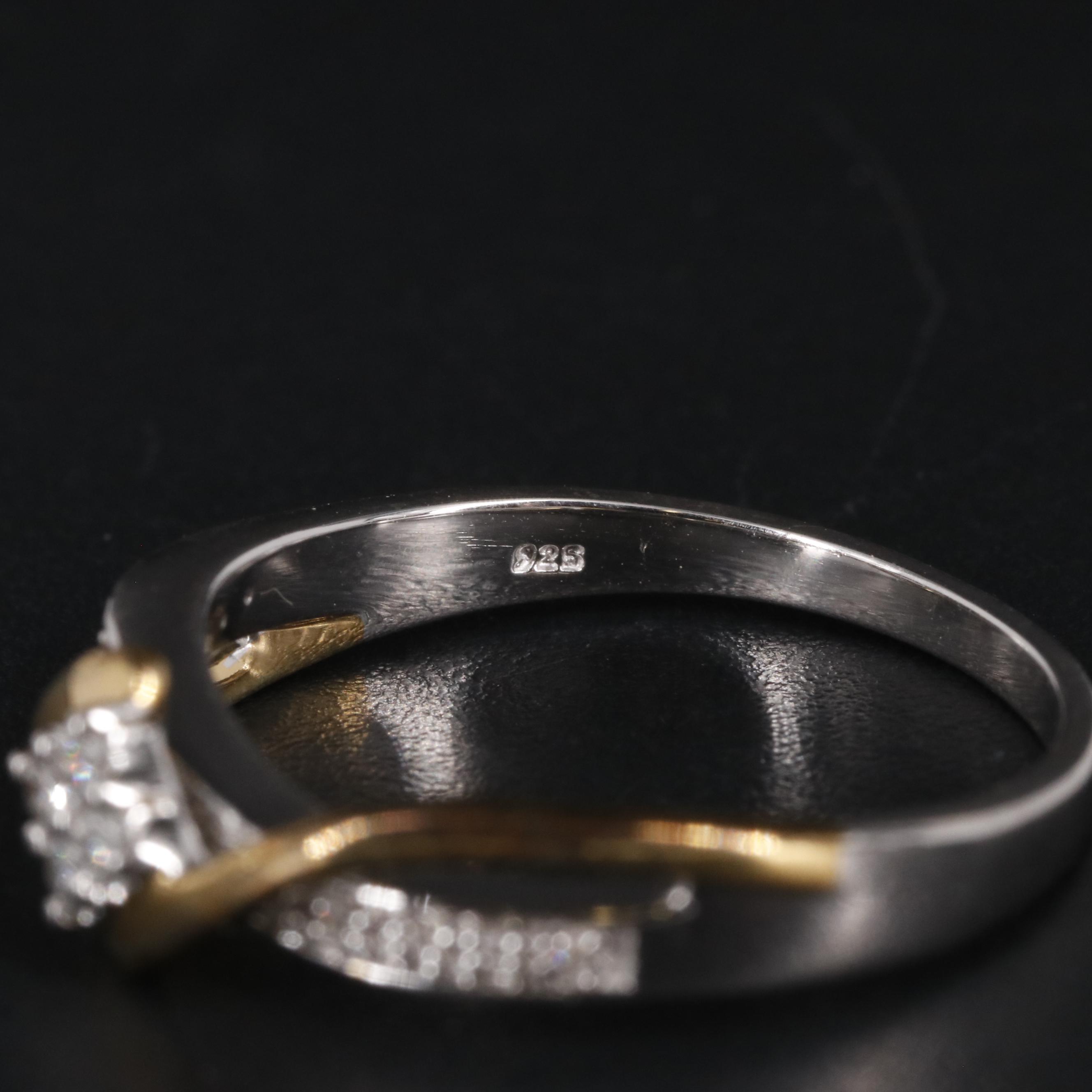 Sterling Diamond Multicolor Ring