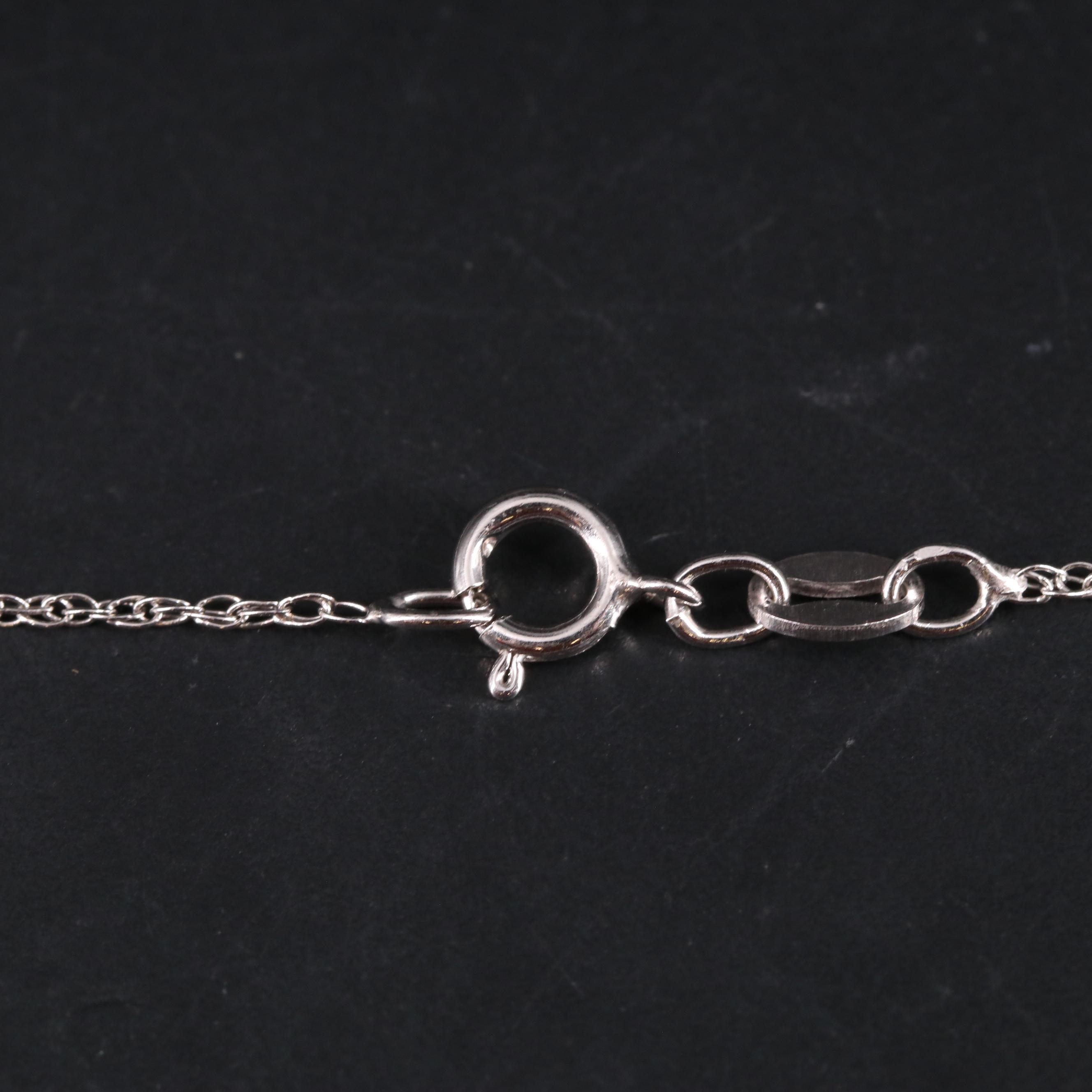 Sterling Sapphire and Cubic Zirconia Pendant Necklace