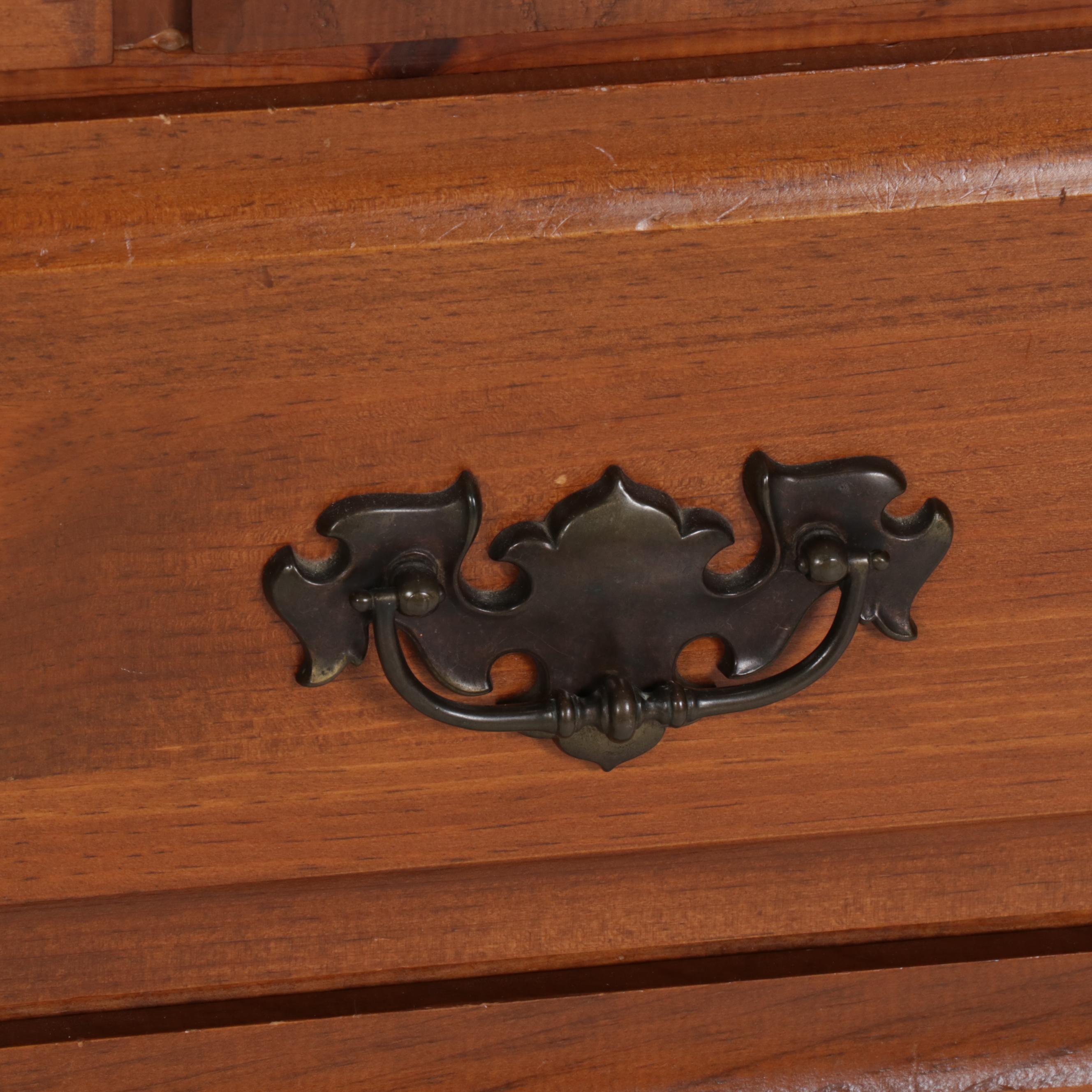 Mastercraft Colonial Style Pine Drop-Front Secretary Desk, Mid to Late 20th C.