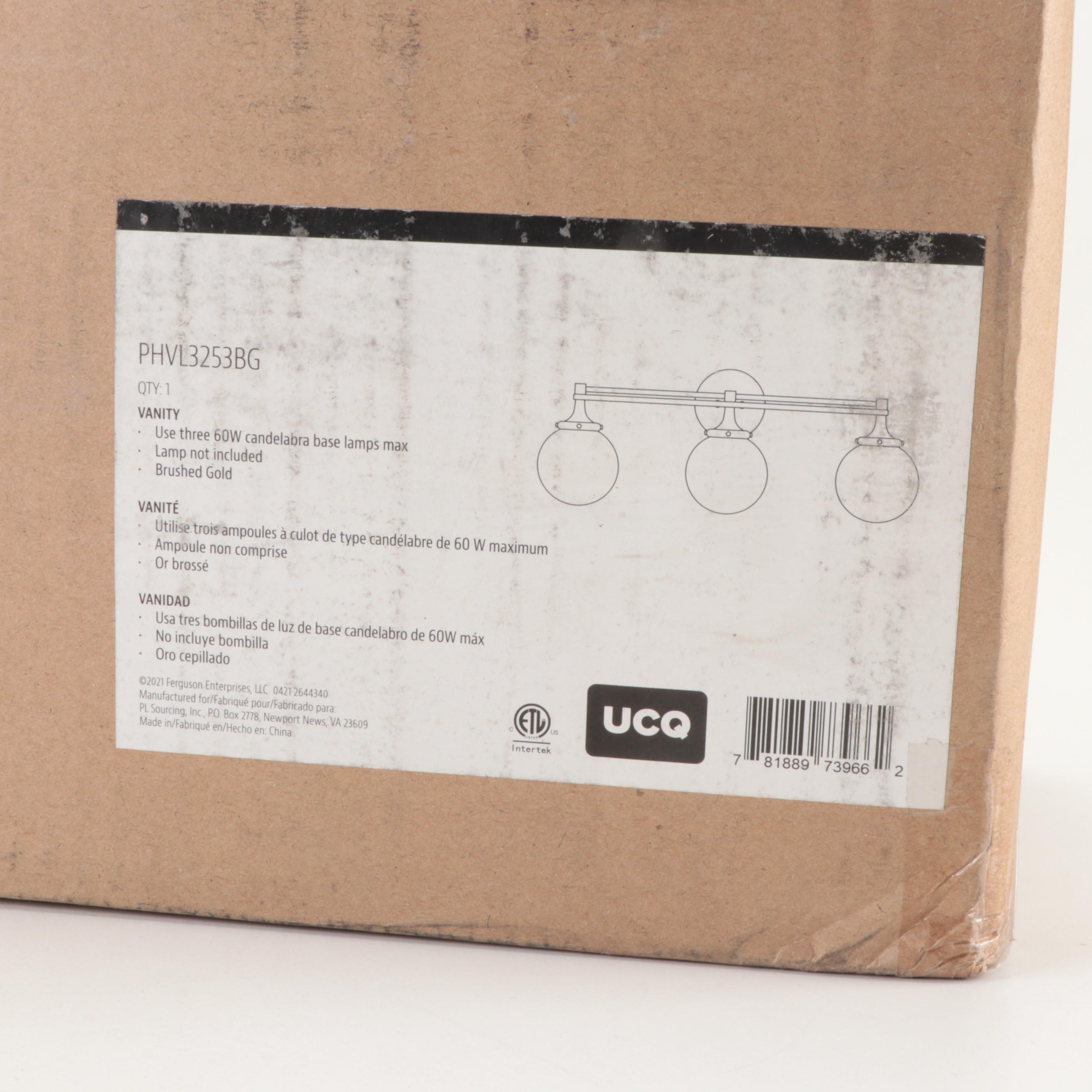 Brushed Gold Bathroom Vanity Light