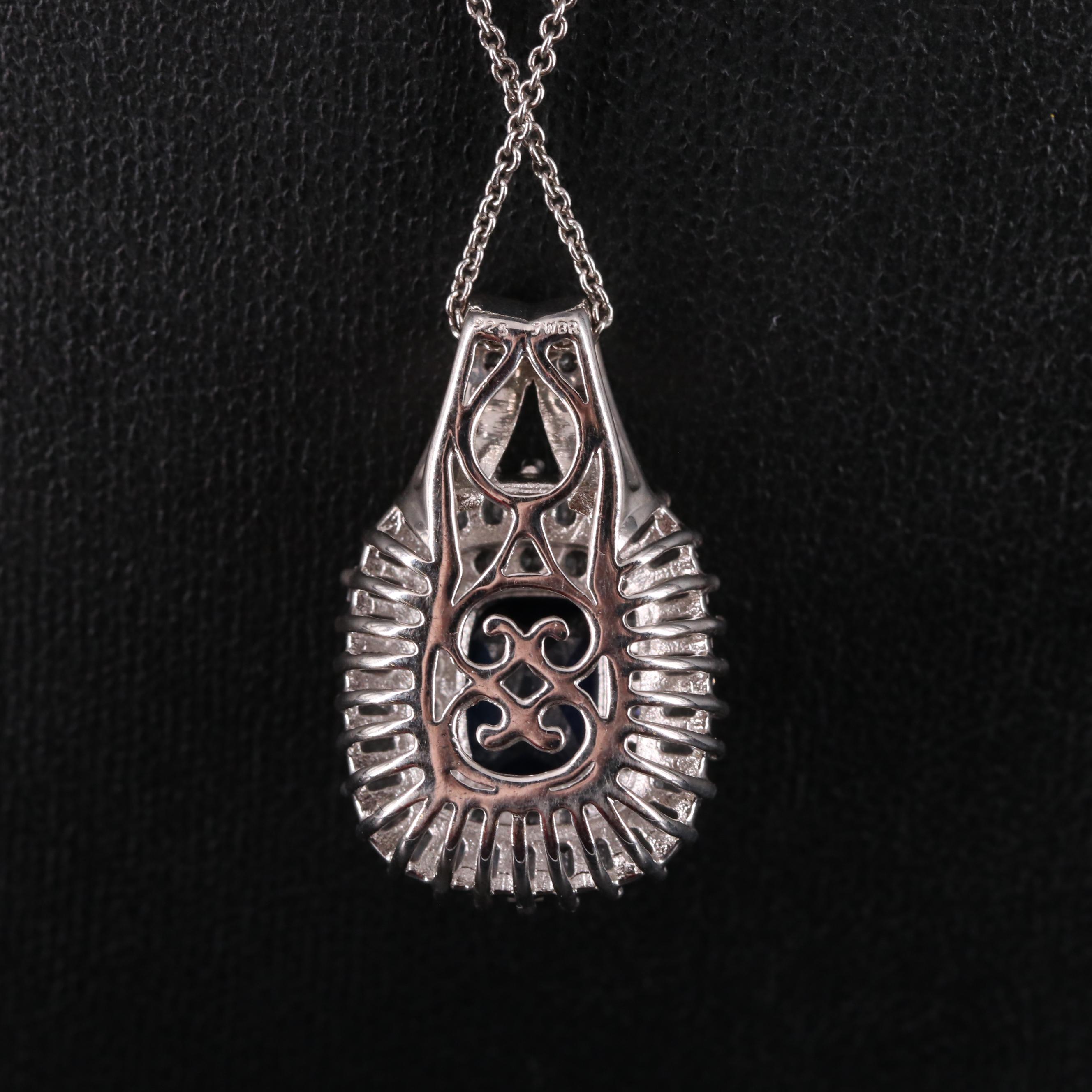 Sterling Silver Sapphire Pendant Necklace