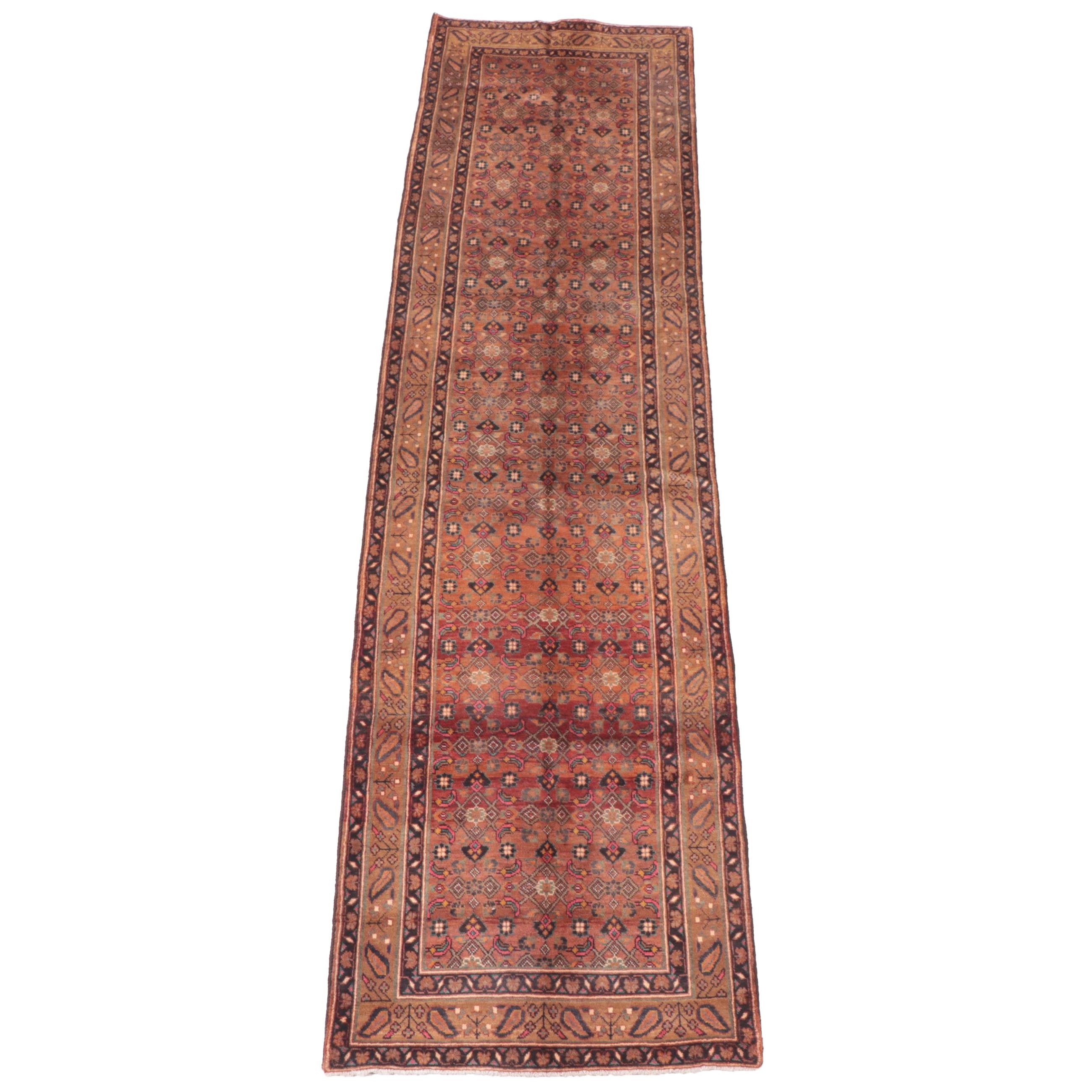 3'9 x 14'3 Hand-Knotted Persian Veramin Long Rug