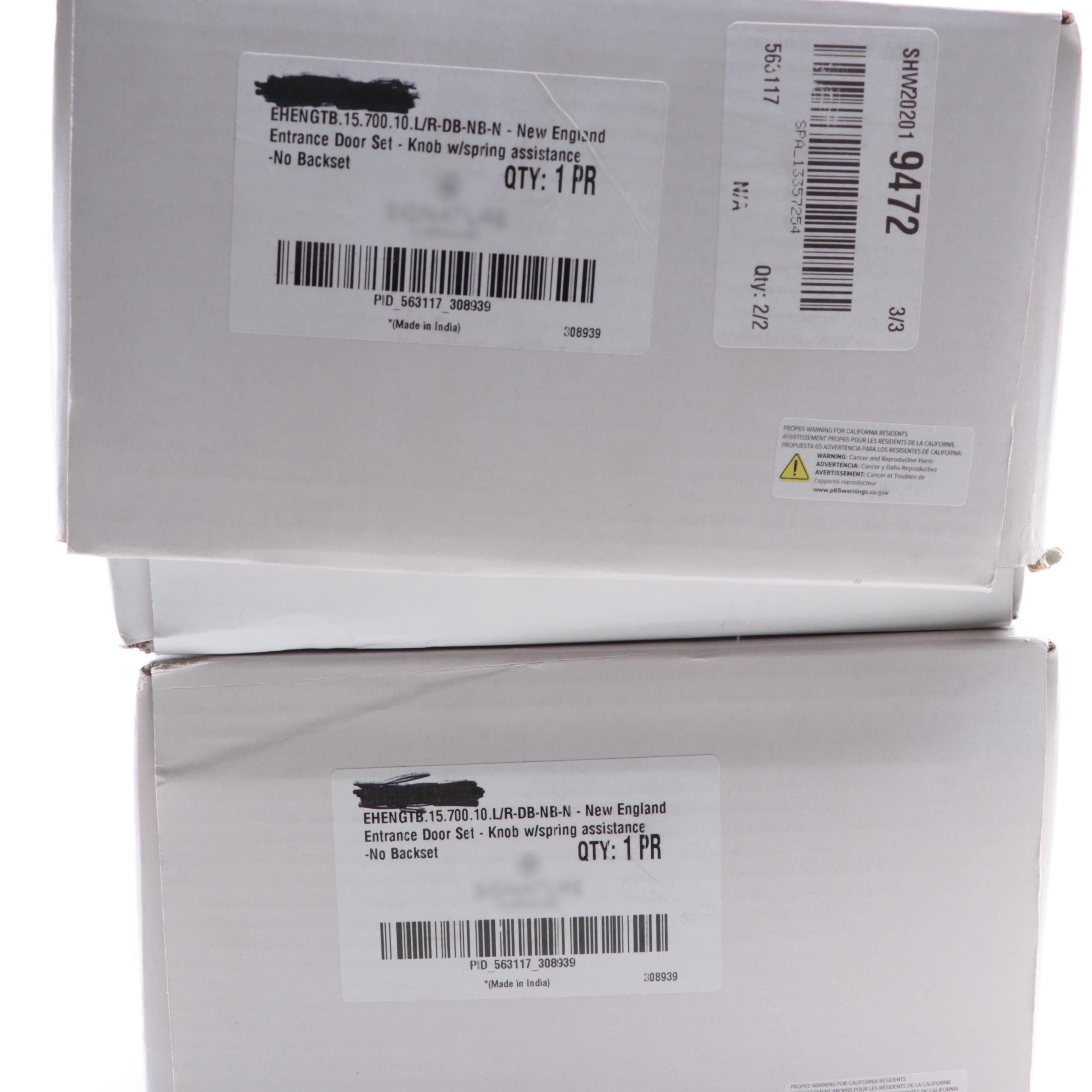 Solid Bronze Entrance Door Sets with Spring Assisted Round Knobs