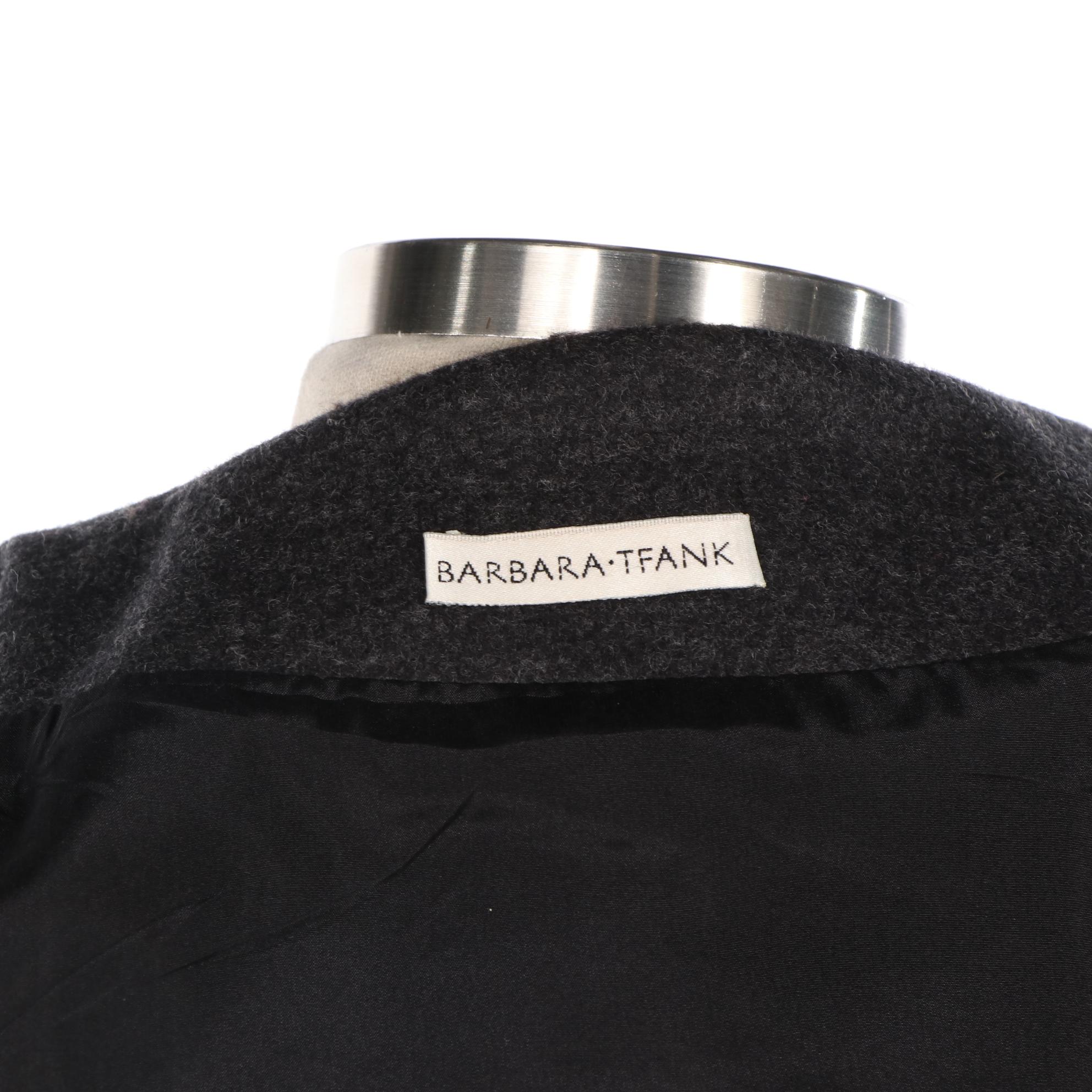 Barbara Tfank Wool Coat with Mink Fur Cuffs