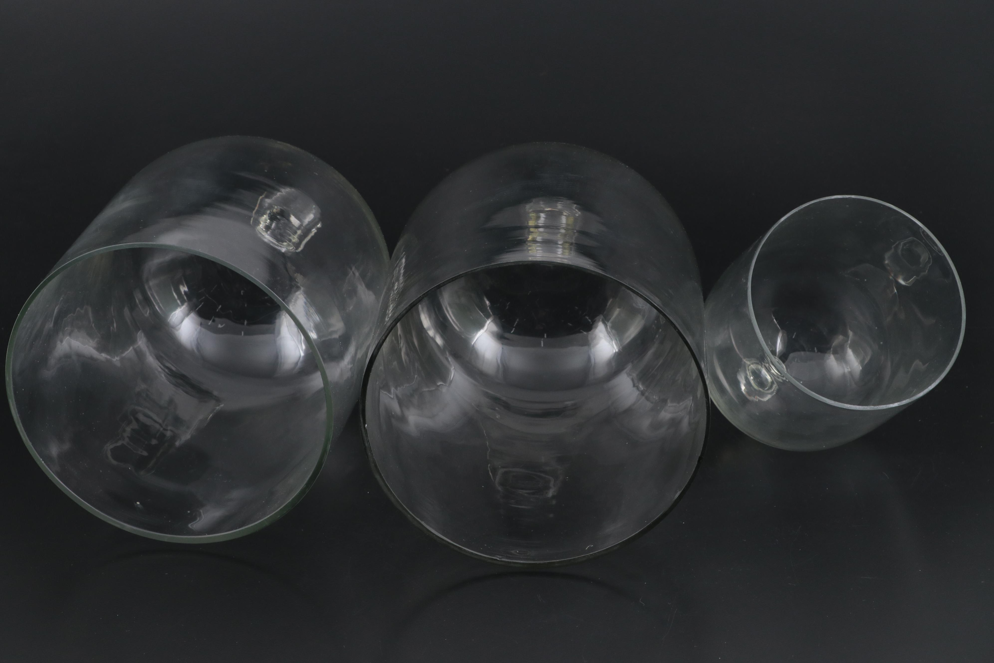 Clear Glass Cloches with Pedestal Stands