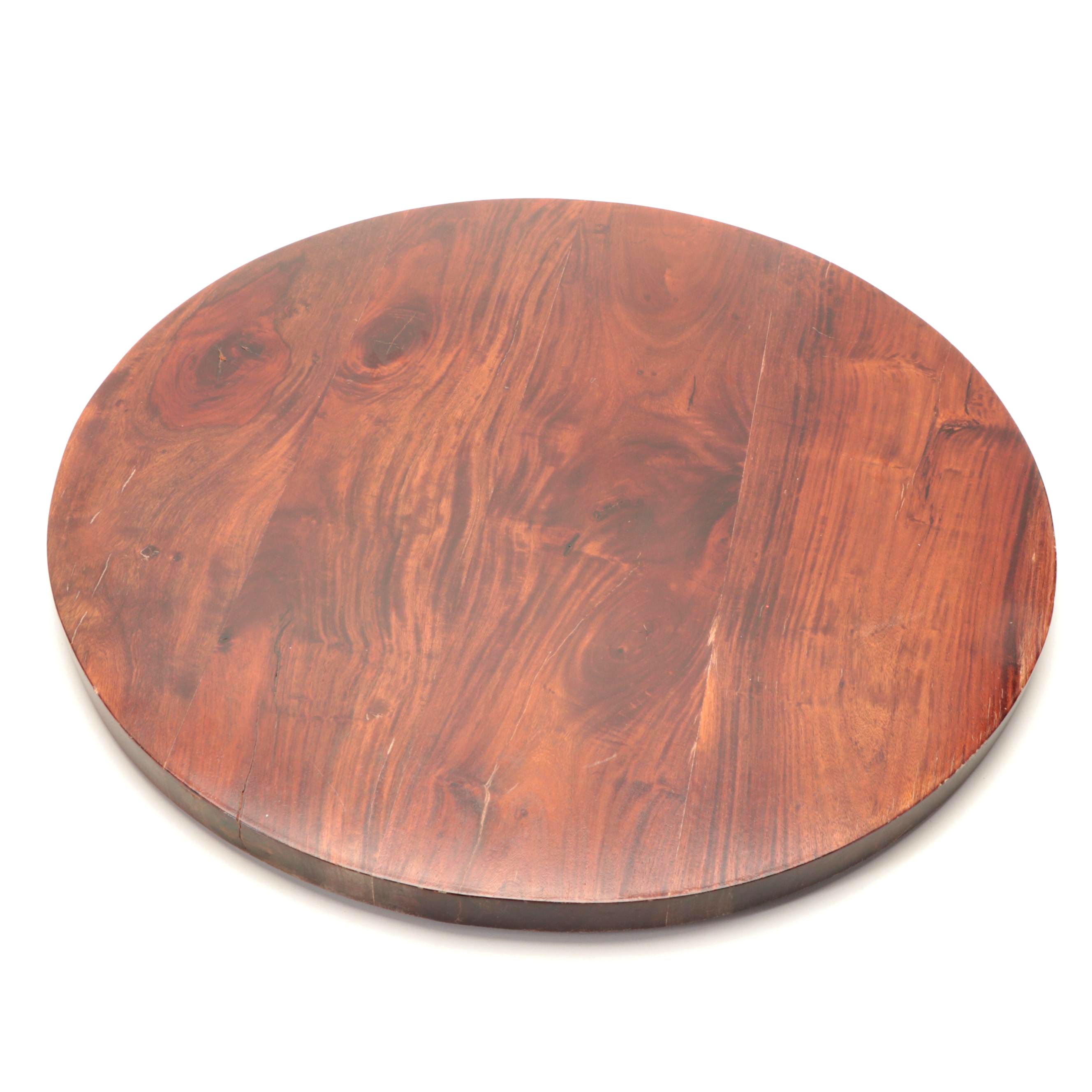 Wooden Lazy Susan Revolving Tray with Polished Green Marble Slab