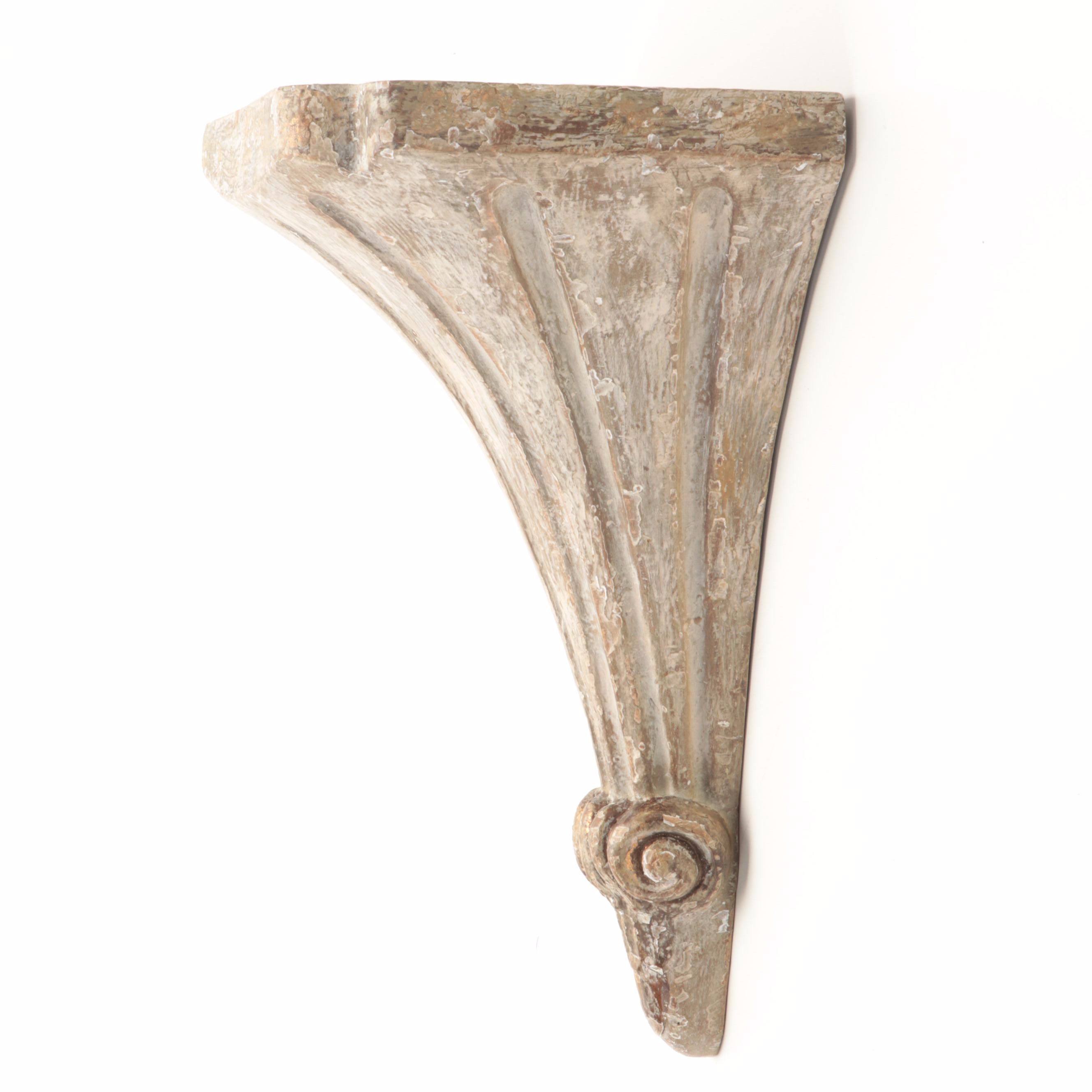 Neoclassical Style Patinated Resin Corbel Wall Shelves