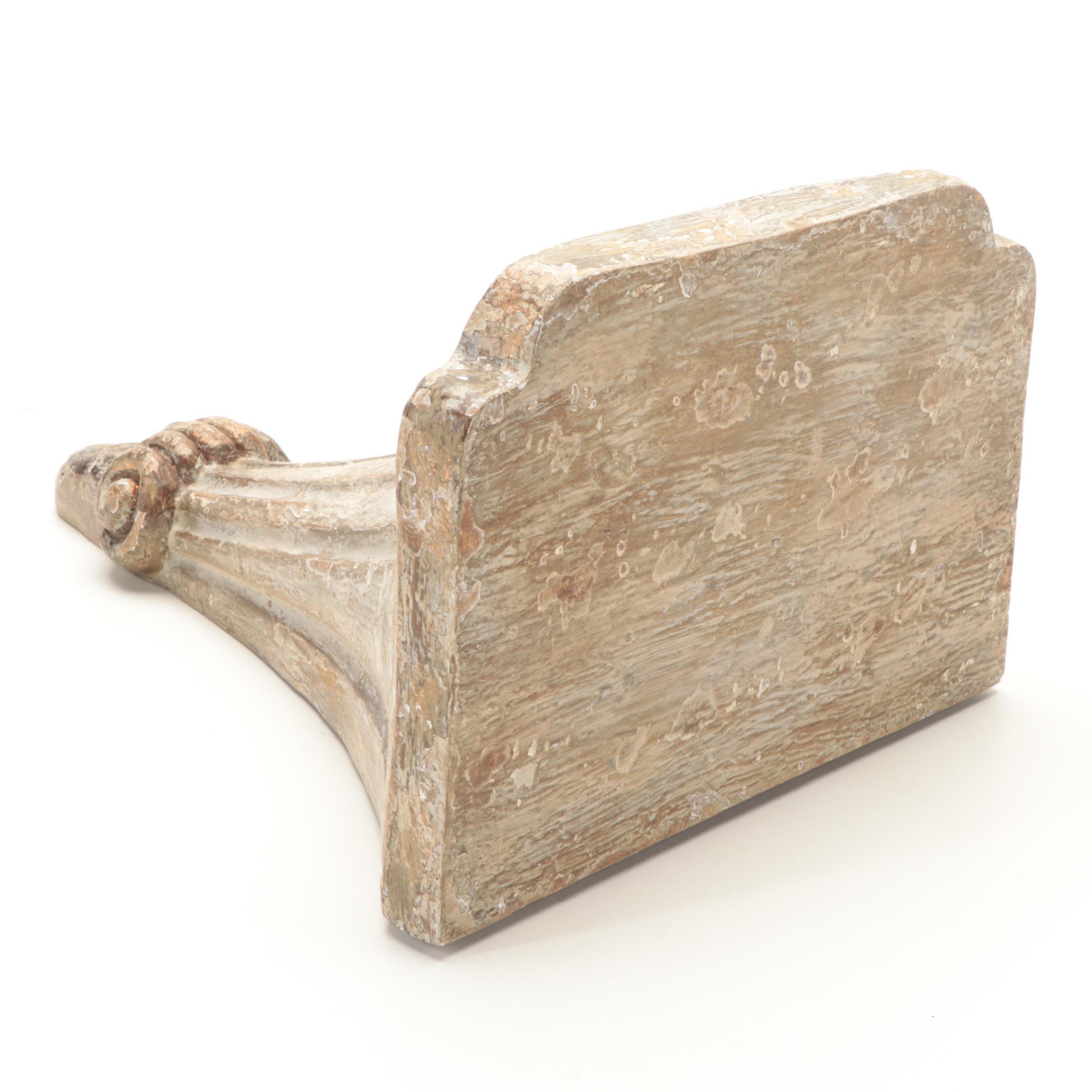 Neoclassical Style Patinated Resin Corbel Wall Shelves