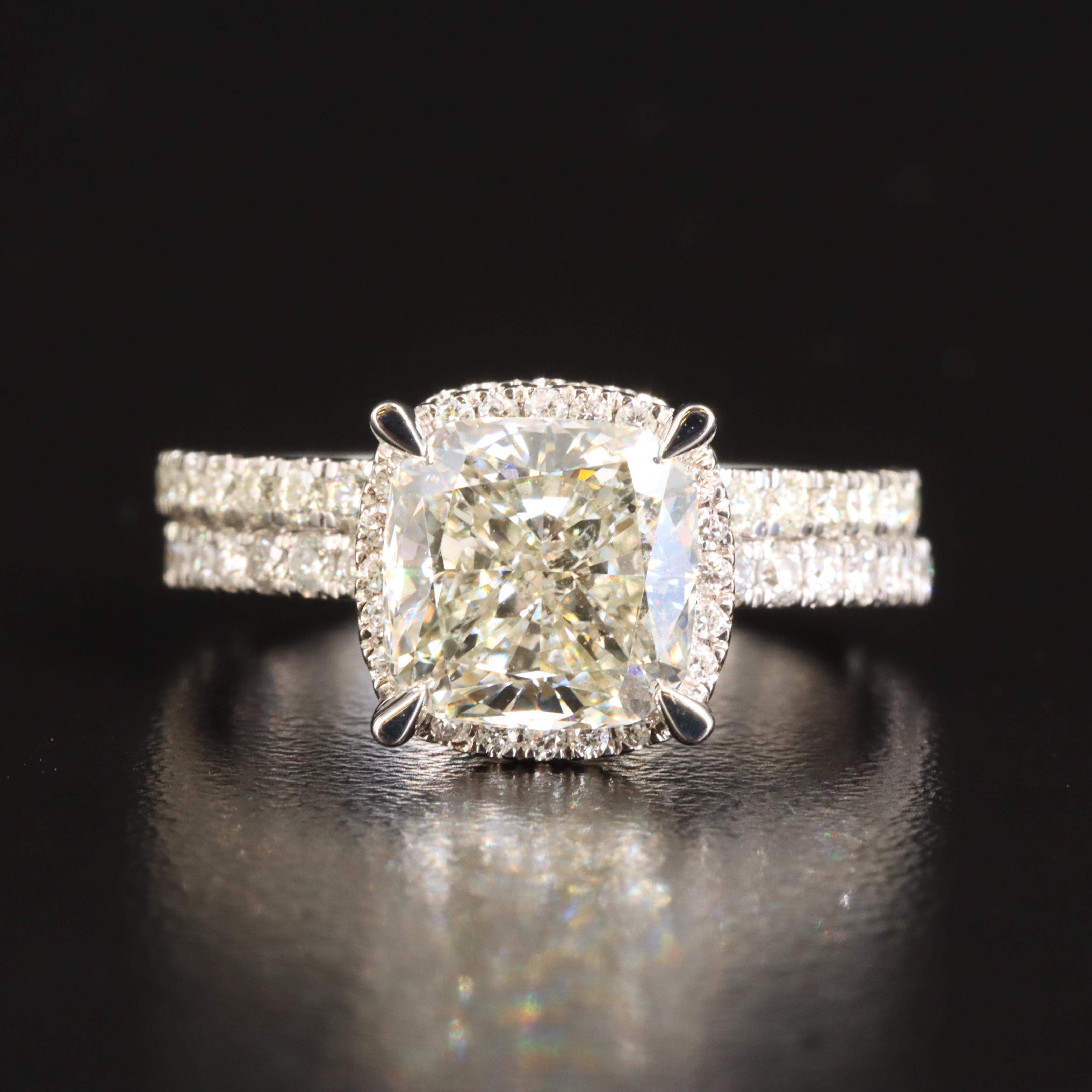 14K 3.79 CTW Lab Grown Diamond Ring Set with Online Digital IGI Report