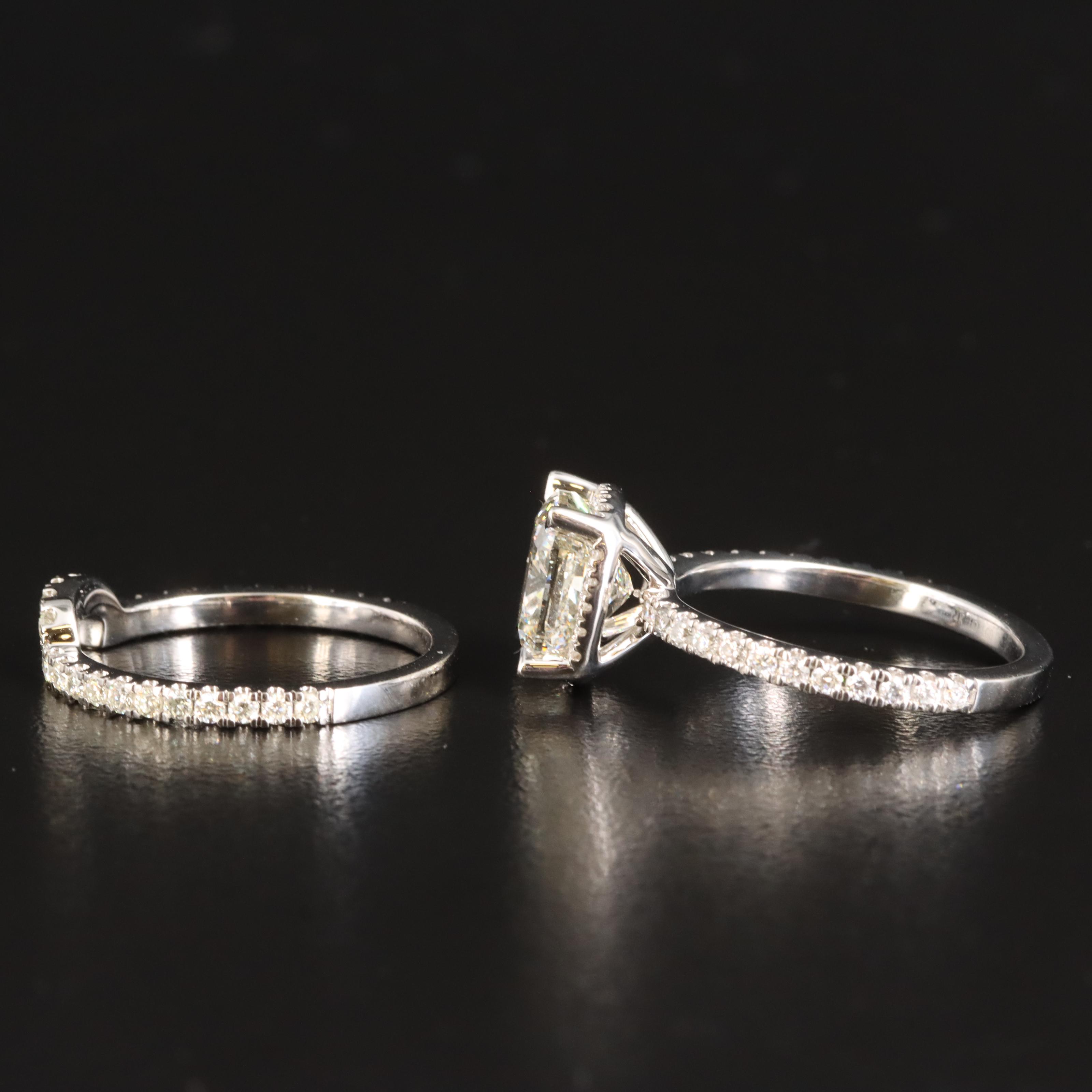 14K 3.79 CTW Lab Grown Diamond Ring Set with Online Digital IGI Report