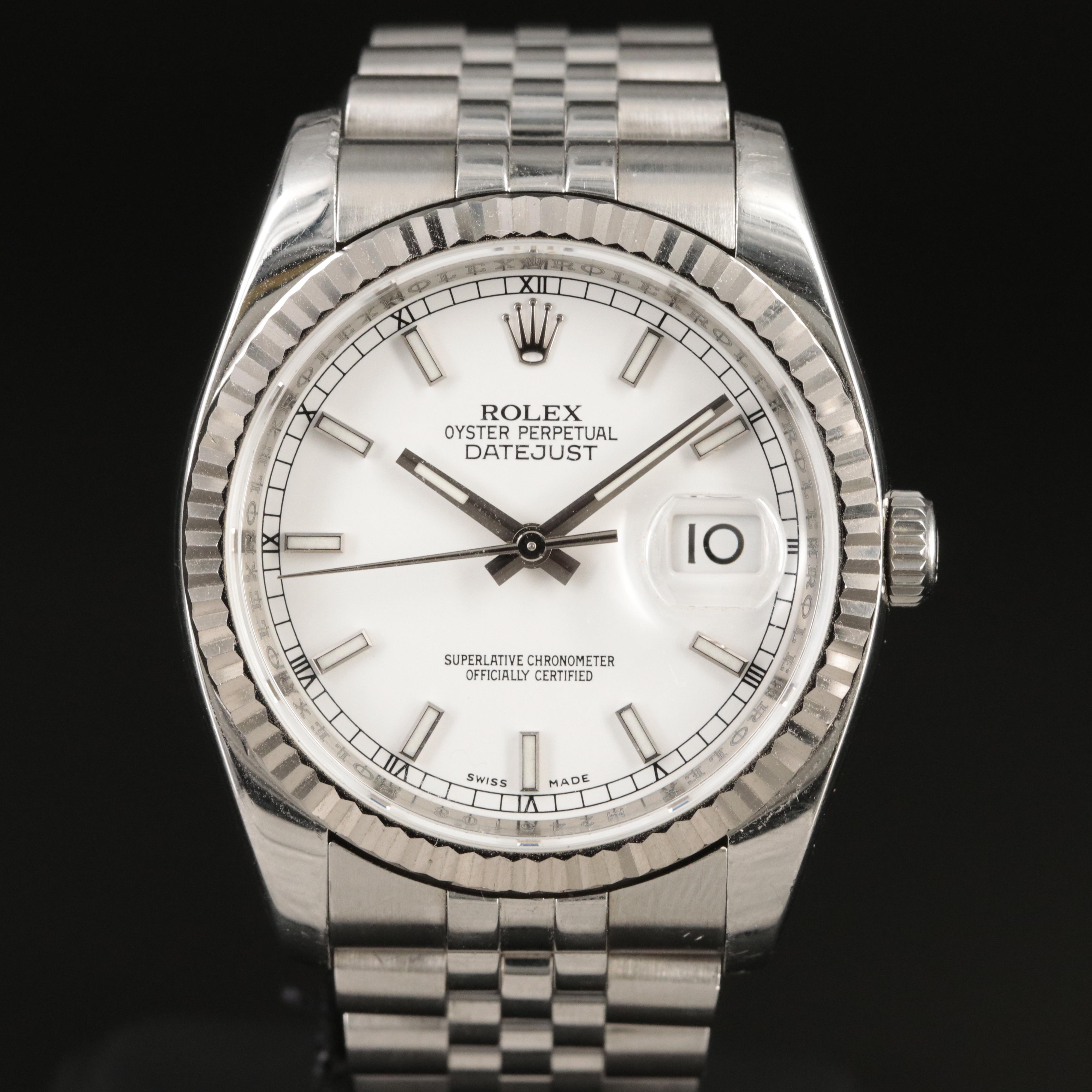 2007 Rolex Oyster Perpetual Datejust 18K and Stainless Steel Watch
