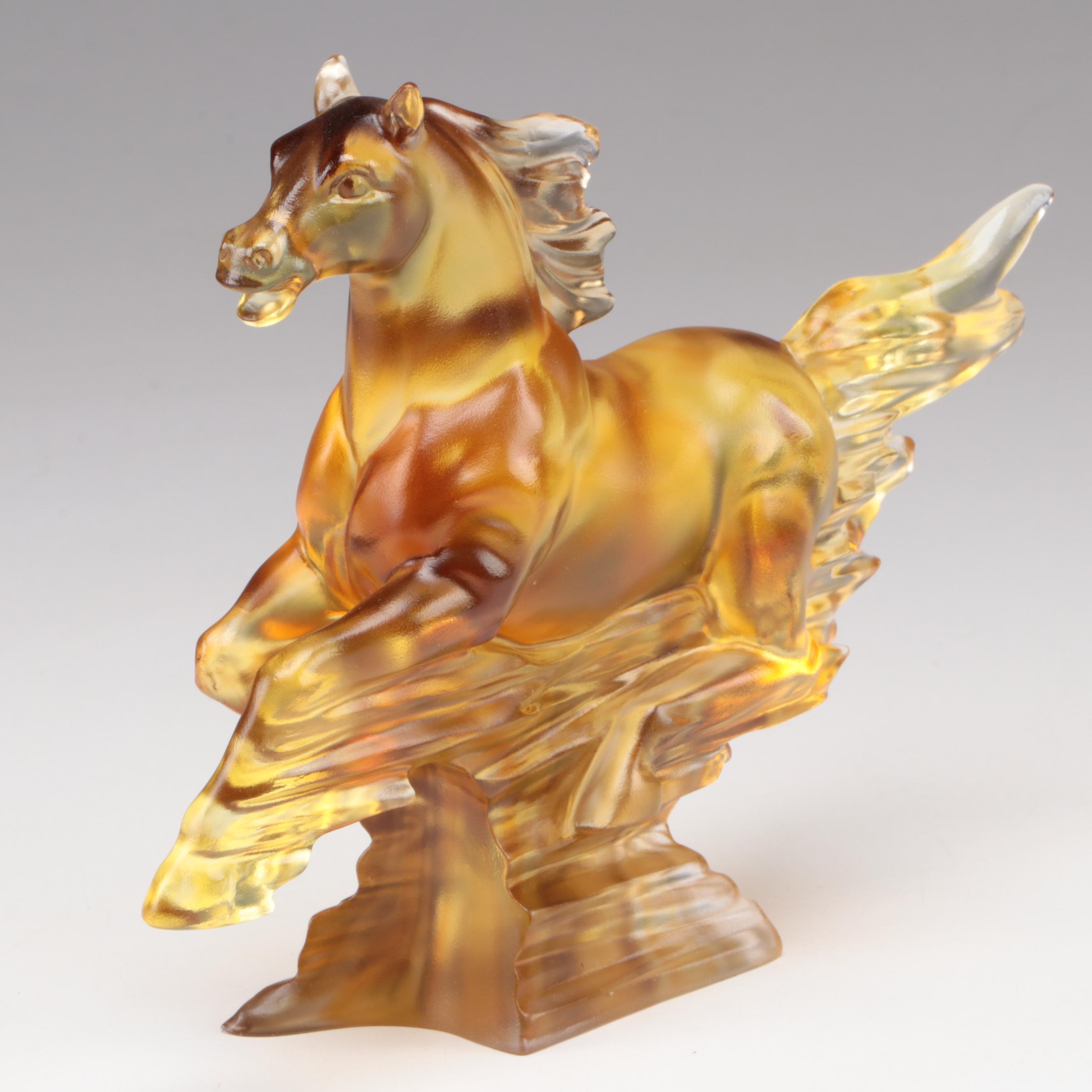 Liuli Crystal Asian Zodiac Horse Figurine