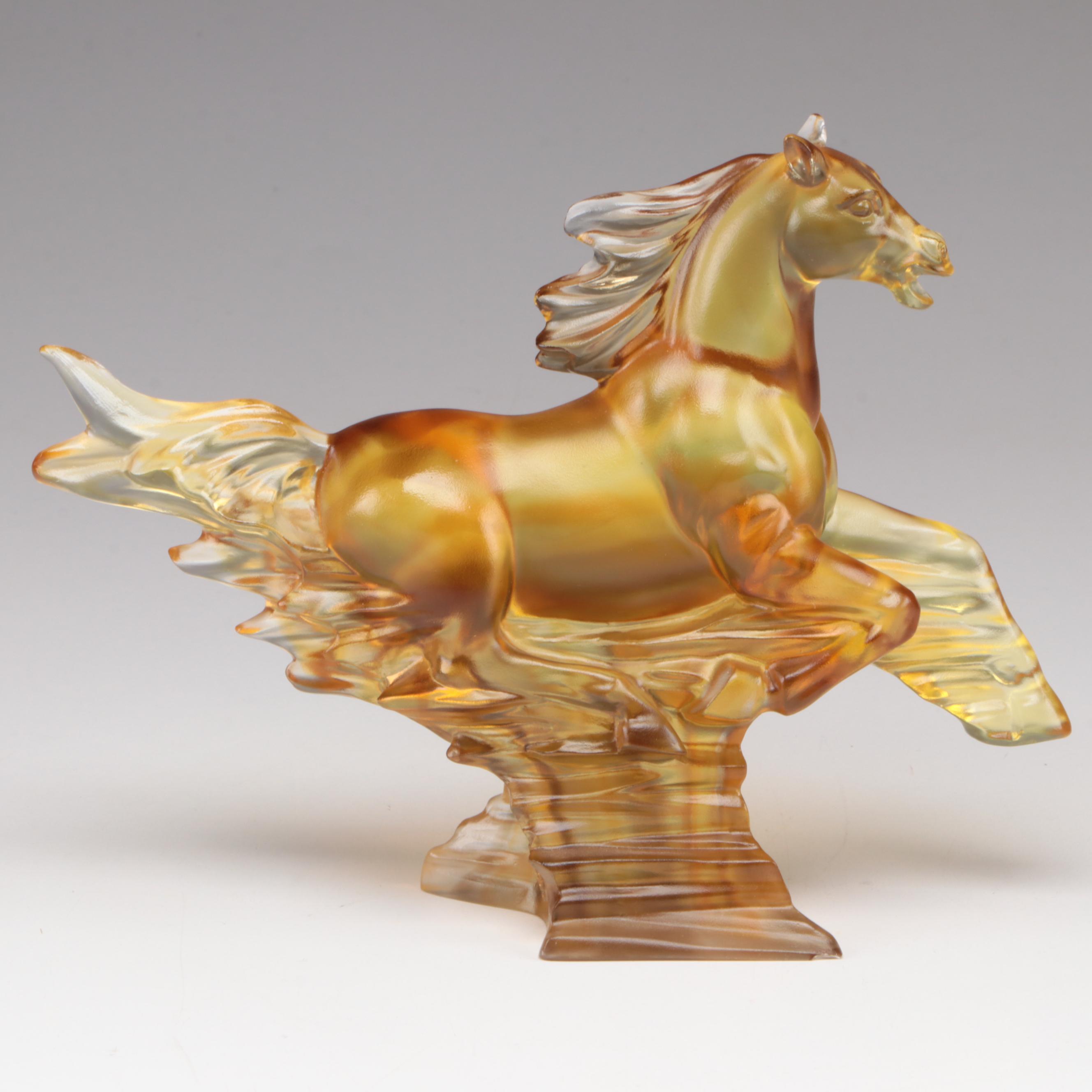 Liuli Crystal Asian Zodiac Horse Figurine