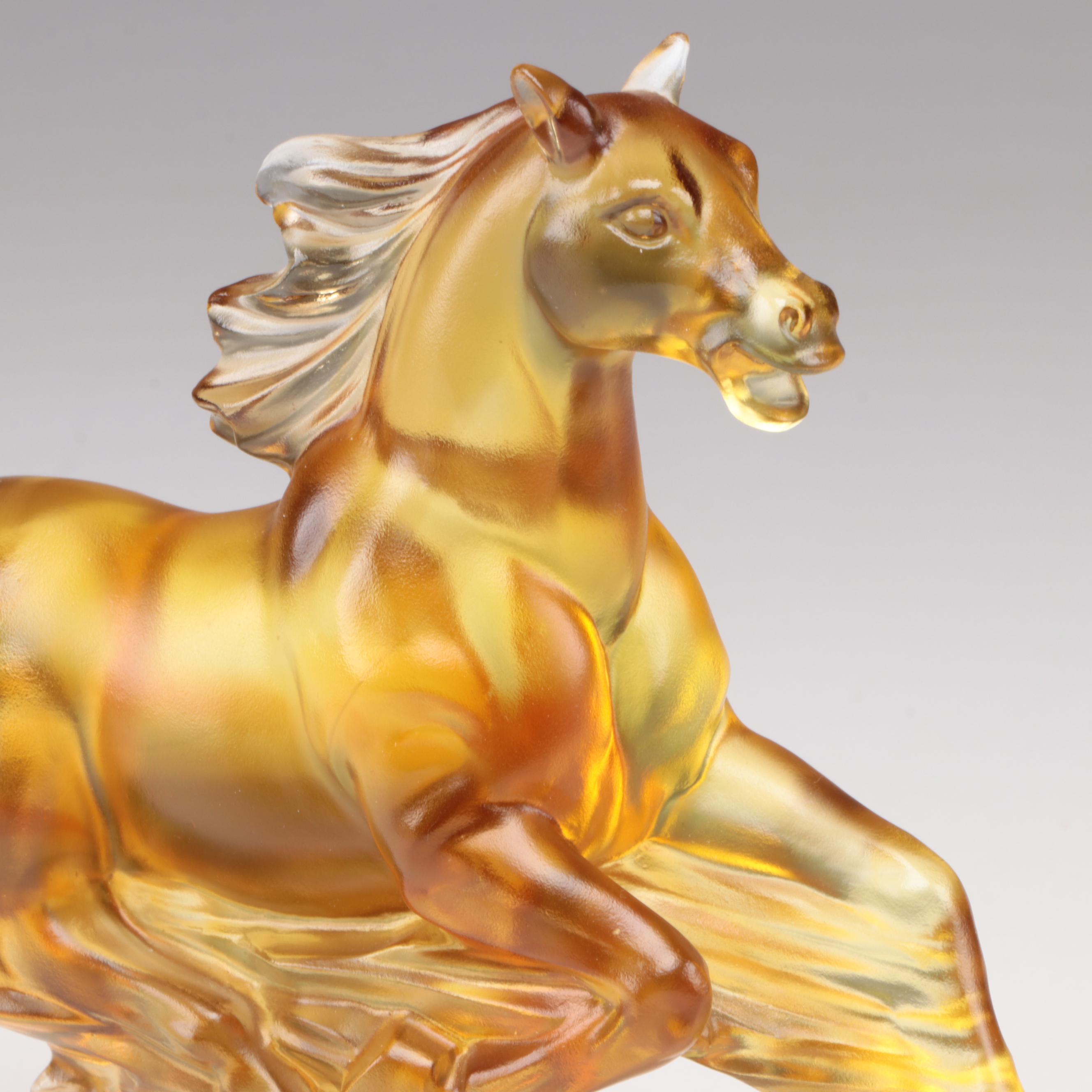 Liuli Crystal Asian Zodiac Horse Figurine