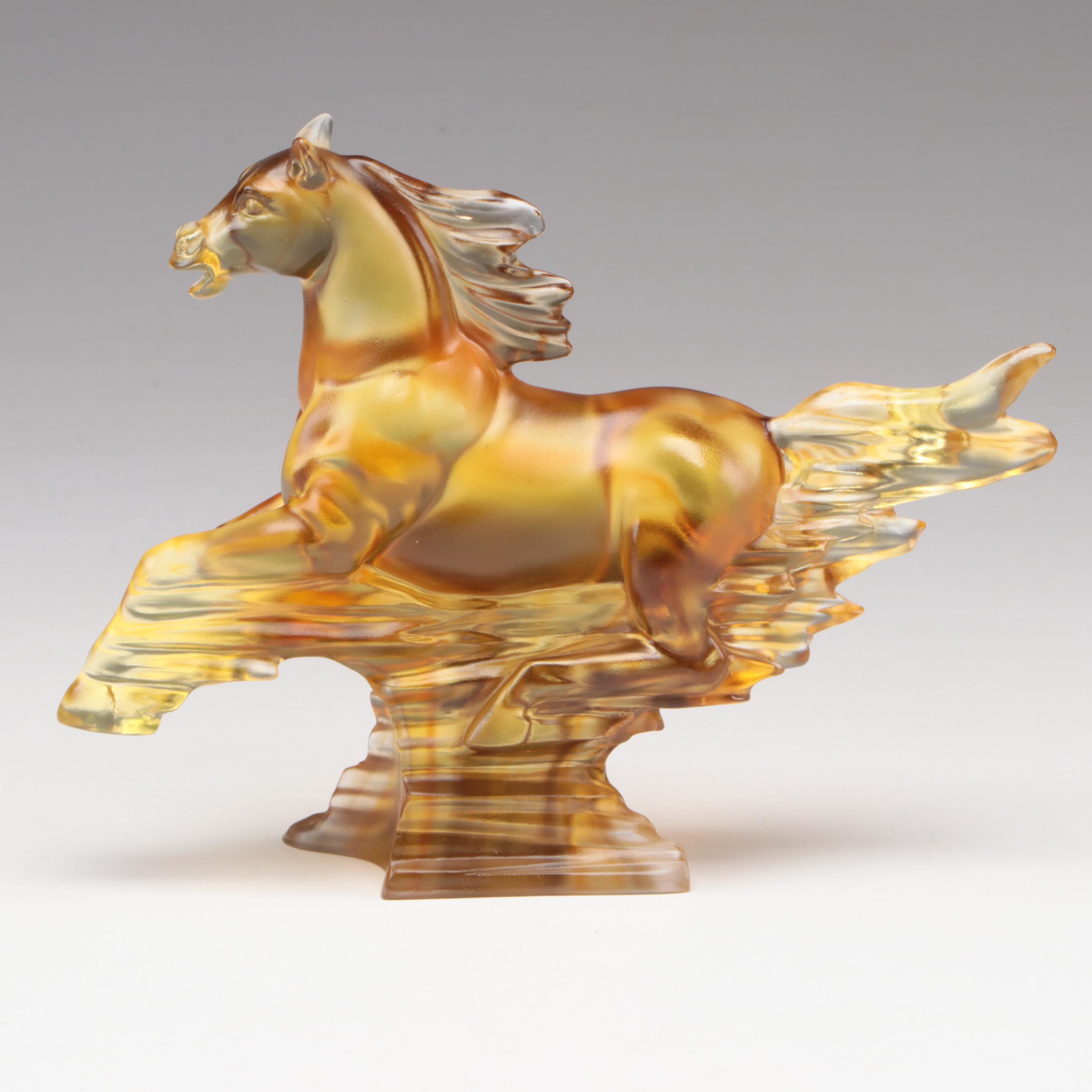 Liuli Crystal Asian Zodiac Horse Figurine