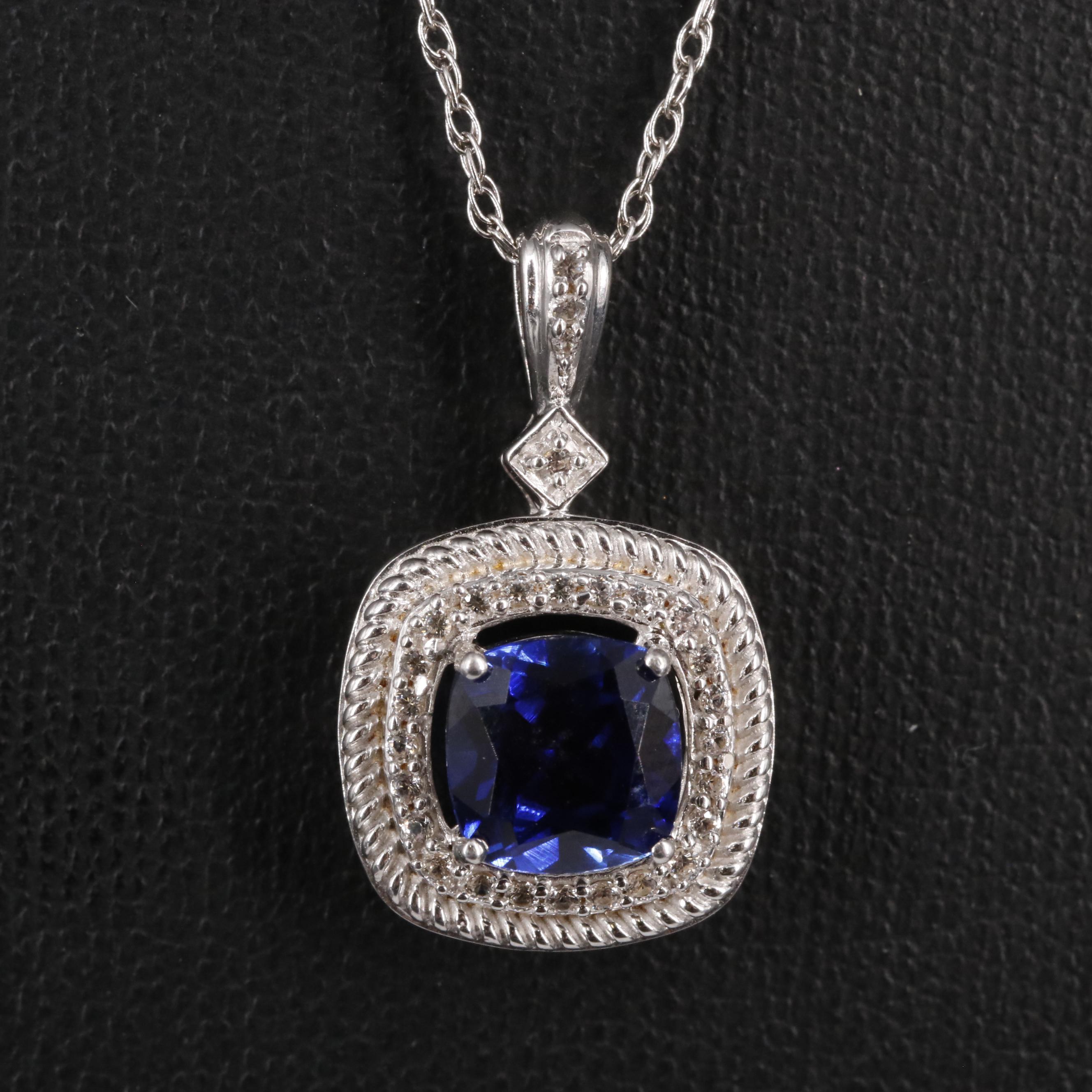 Sterling Silver Sapphire Necklace