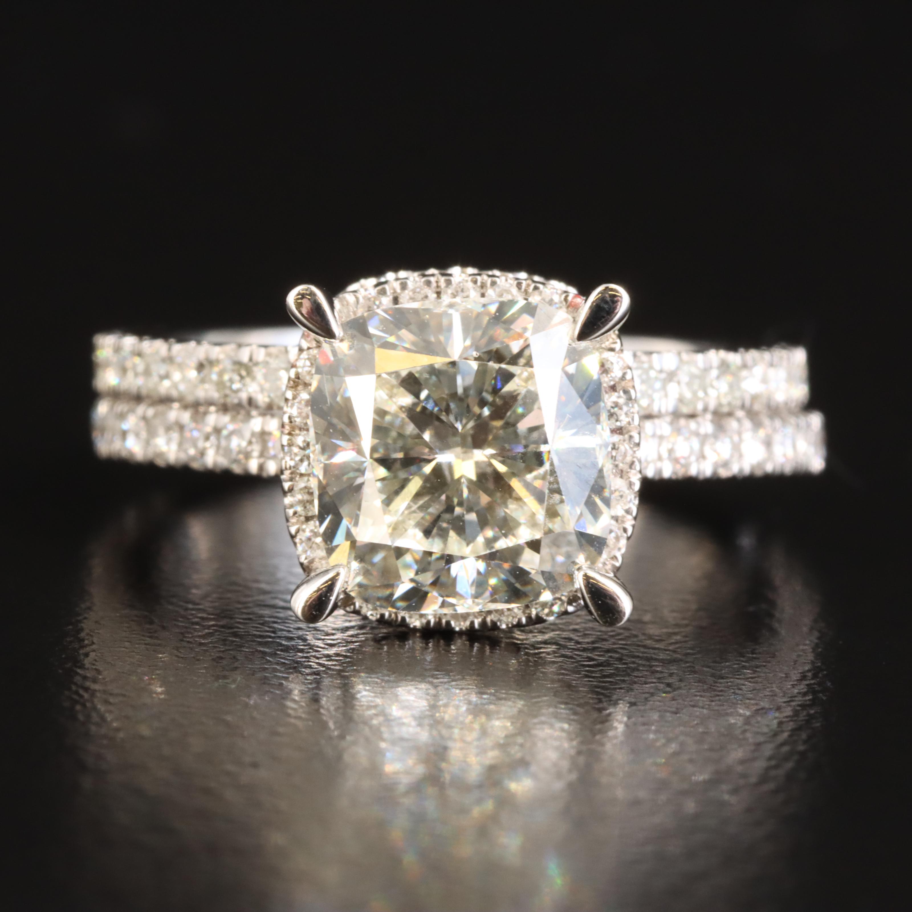 14K 3.80 CTW Lab Grown Diamond Ring Set with Online Digital IGI Report