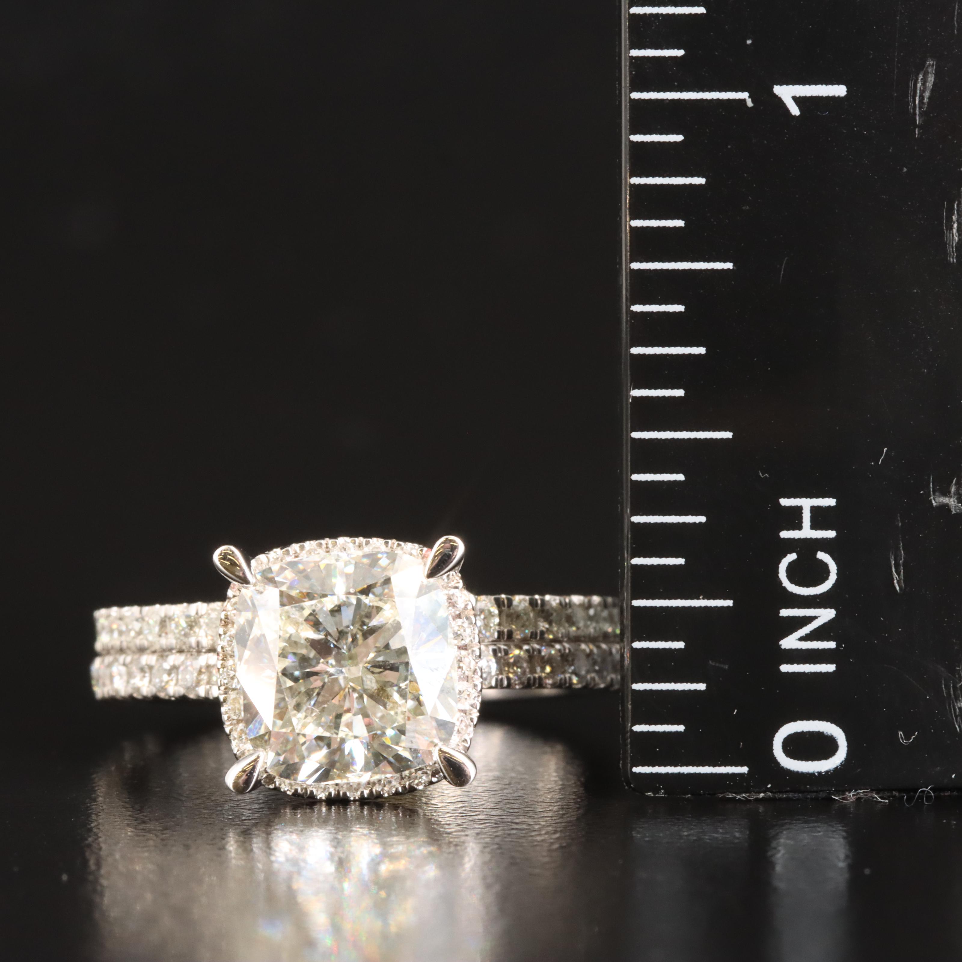 14K 3.80 CTW Lab Grown Diamond Ring Set with Online Digital IGI Report