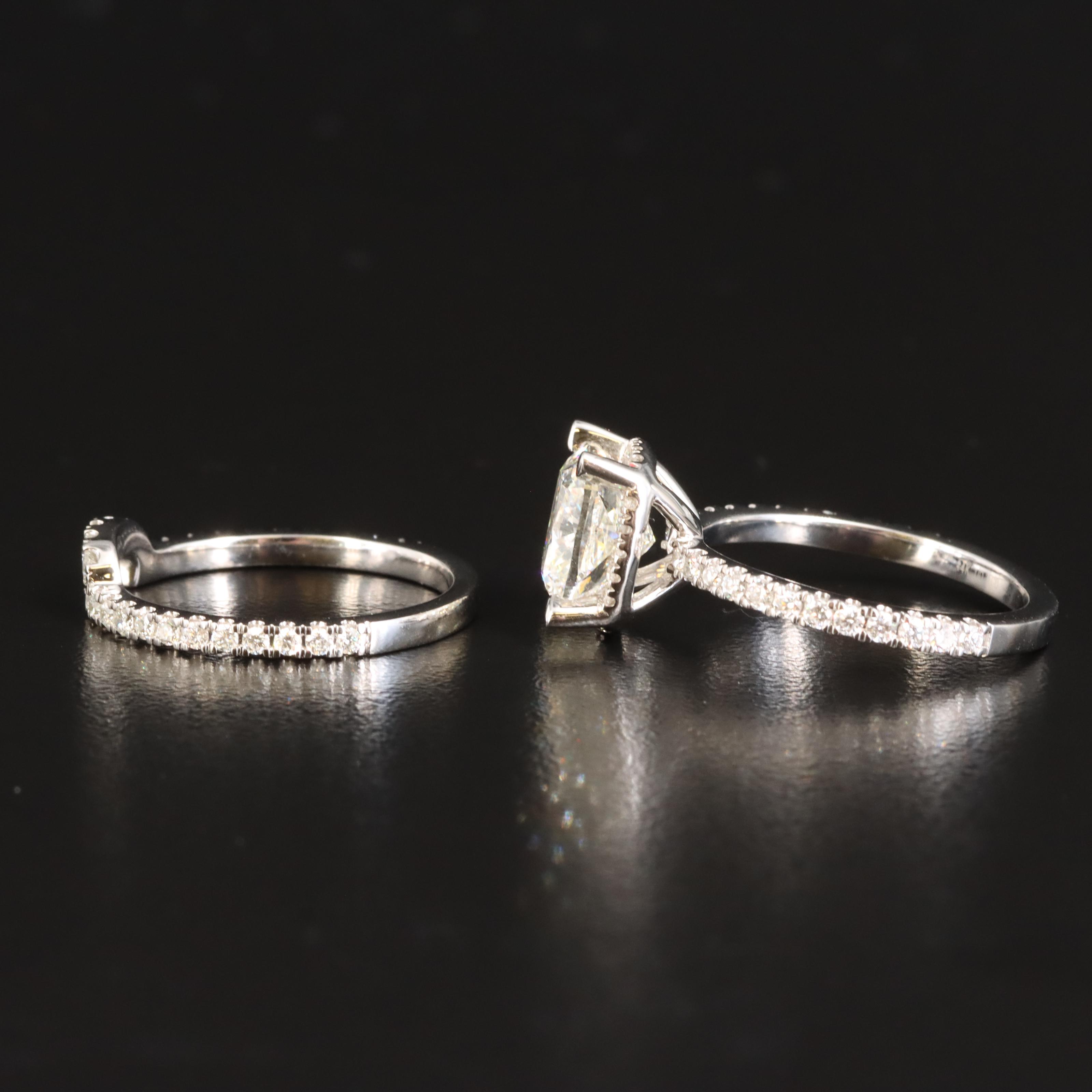 14K 3.80 CTW Lab Grown Diamond Ring Set with Online Digital IGI Report