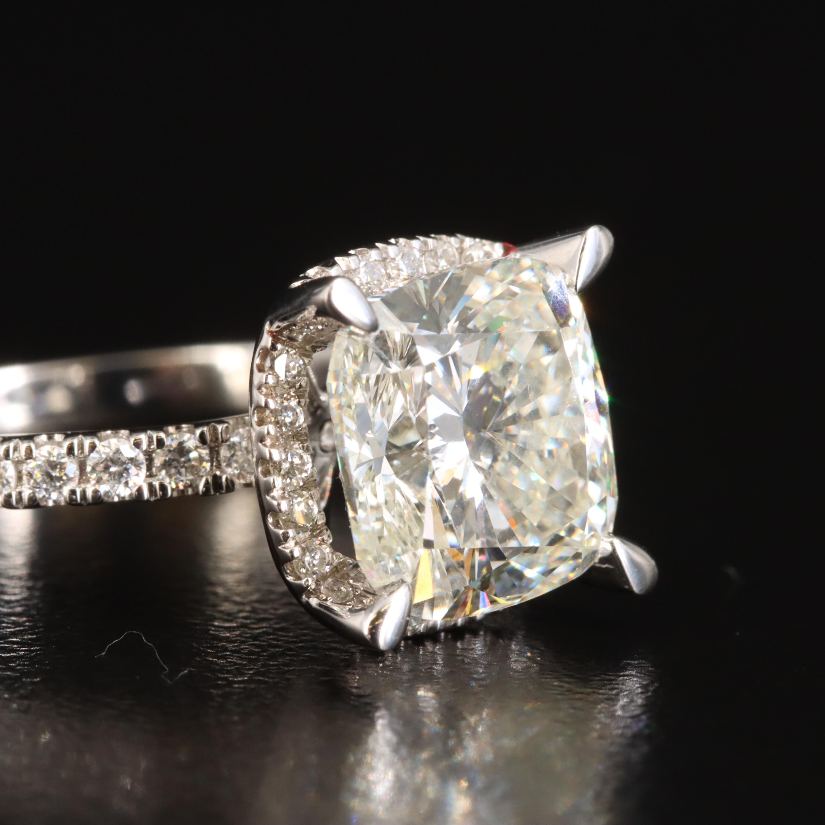 14K 3.80 CTW Lab Grown Diamond Ring Set with Online Digital IGI Report