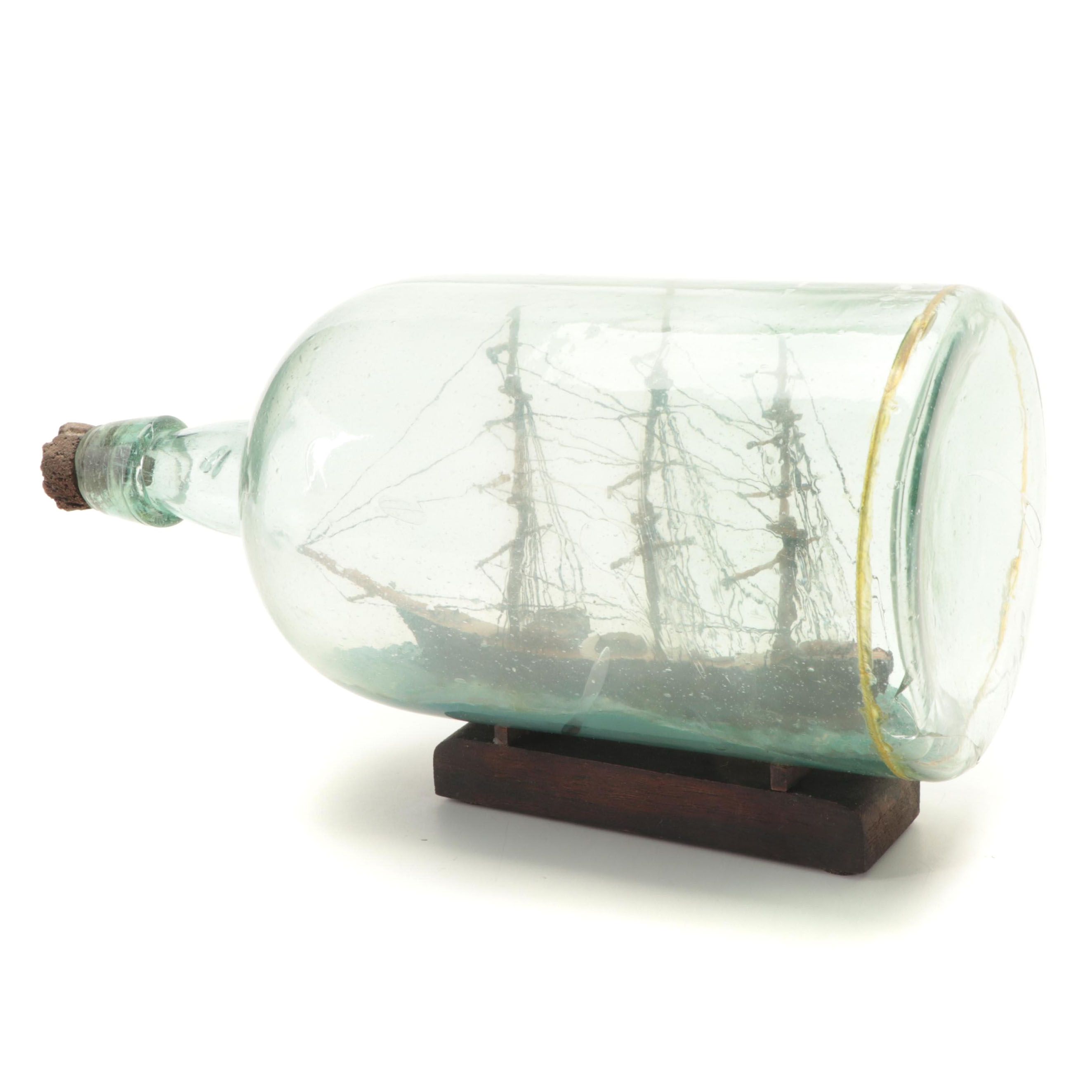 Model of a Barque Ship in a Bottle, 19th Century