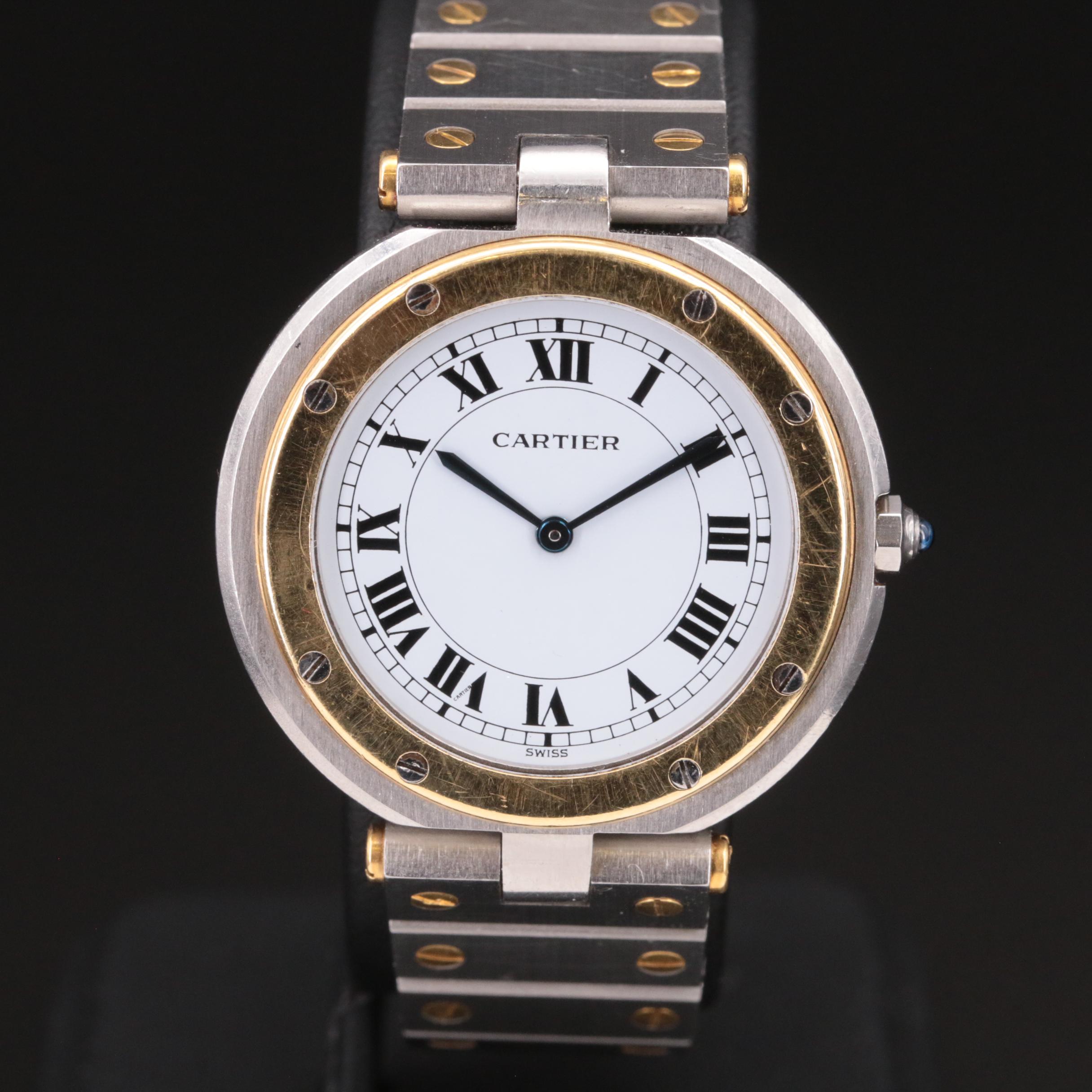 Cartier Santos de Cartier Ronde Stainless Steel and 18K Quartz Watch