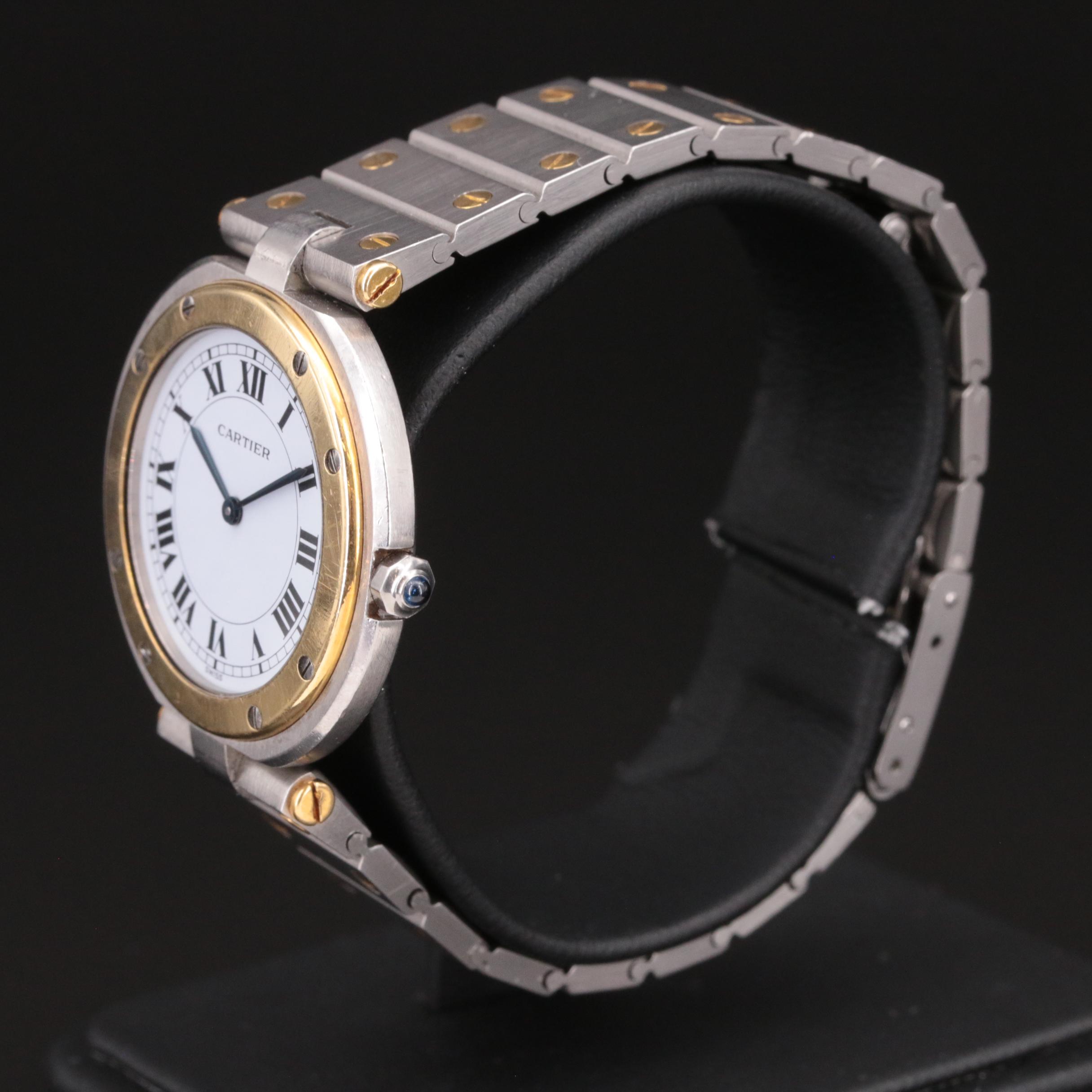 Cartier Santos de Cartier Ronde Stainless Steel and 18K Quartz Watch