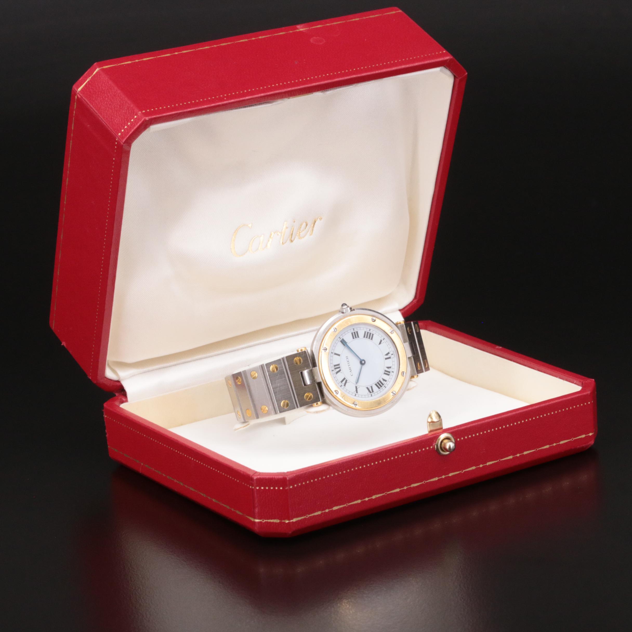 Cartier Santos de Cartier Ronde Stainless Steel and 18K Quartz Watch