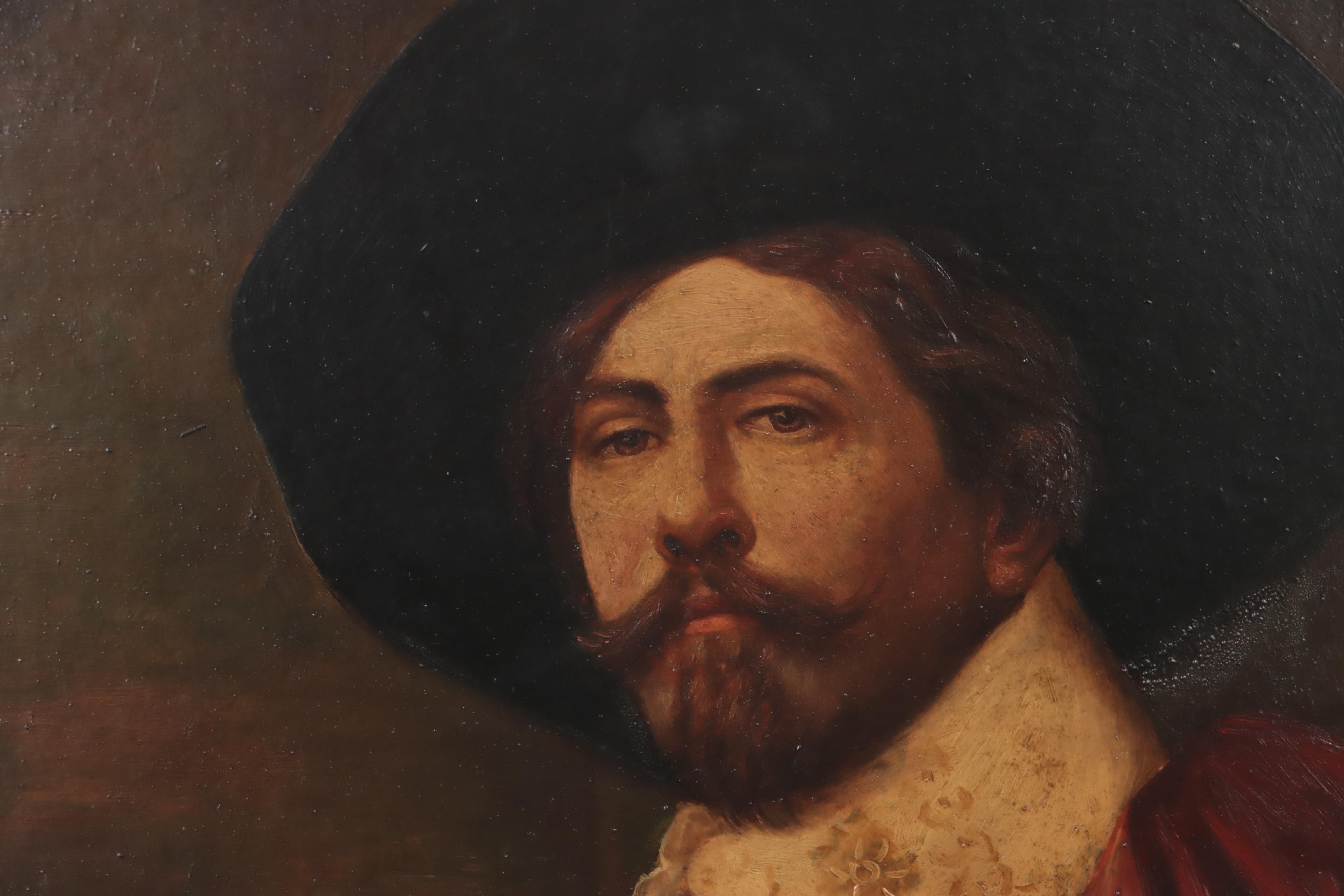 Portrait Oil Painting of French Cavalier, 19th Century