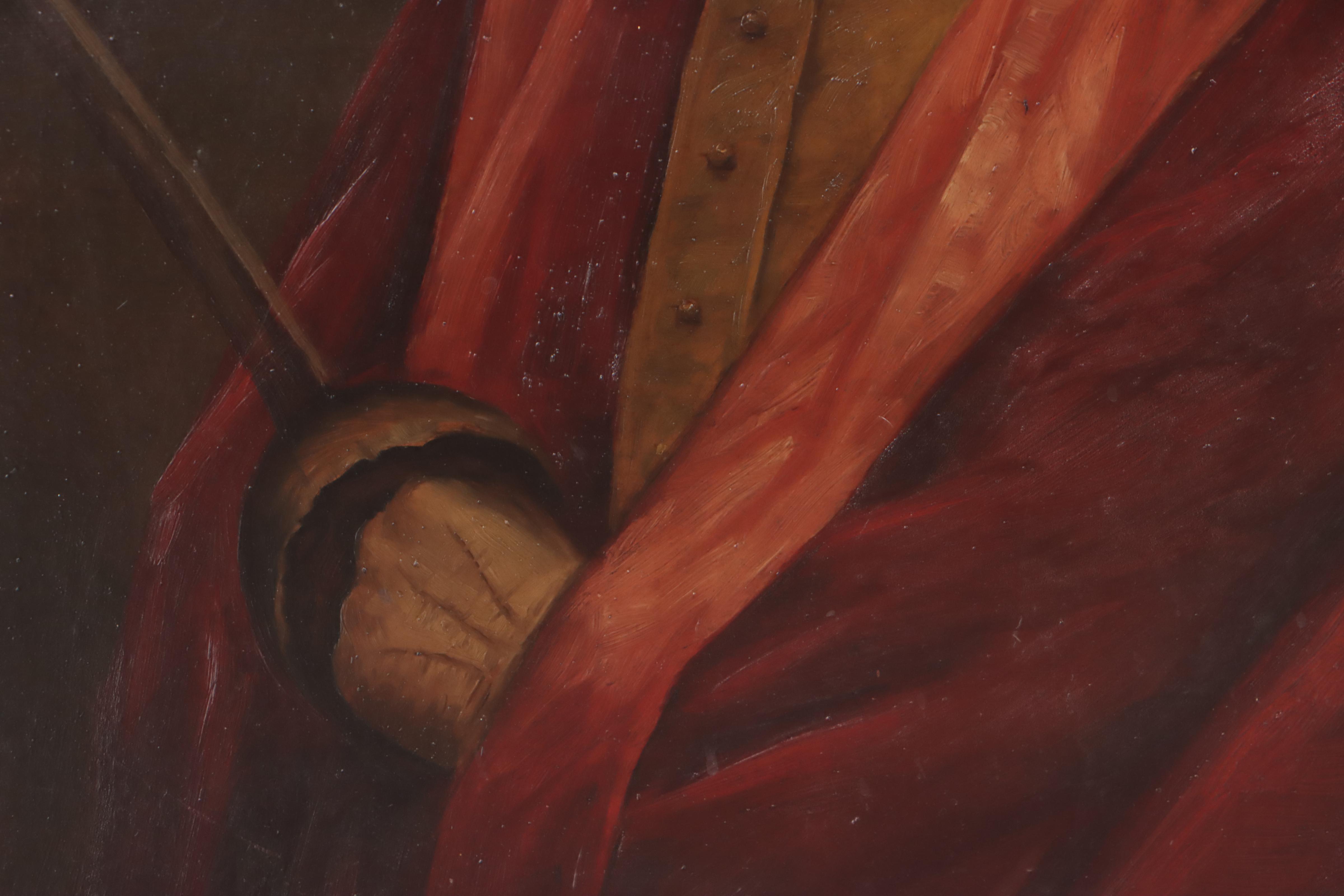 Portrait Oil Painting of French Cavalier, 19th Century