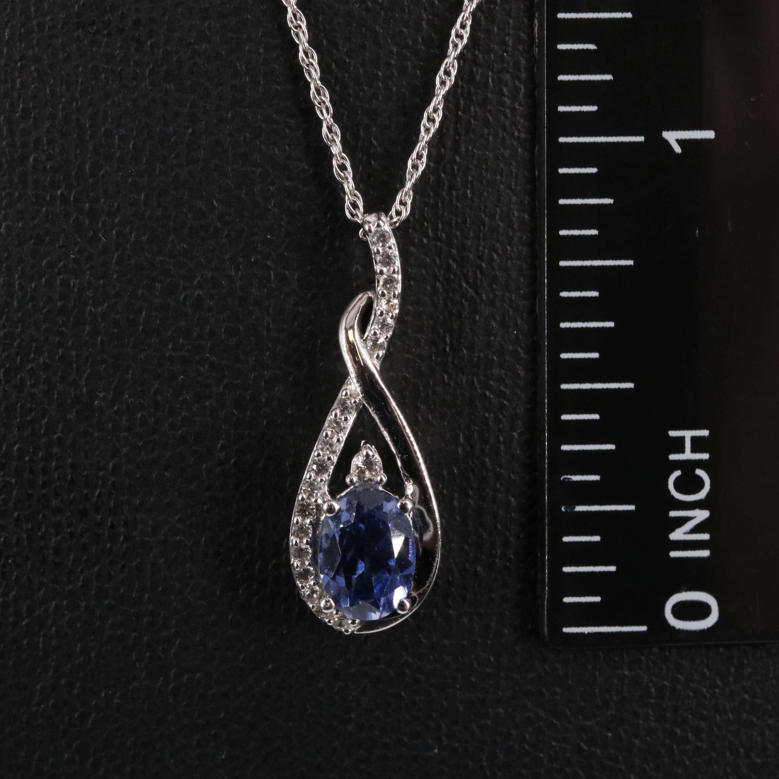 Sterling Silver and Sapphire Necklace