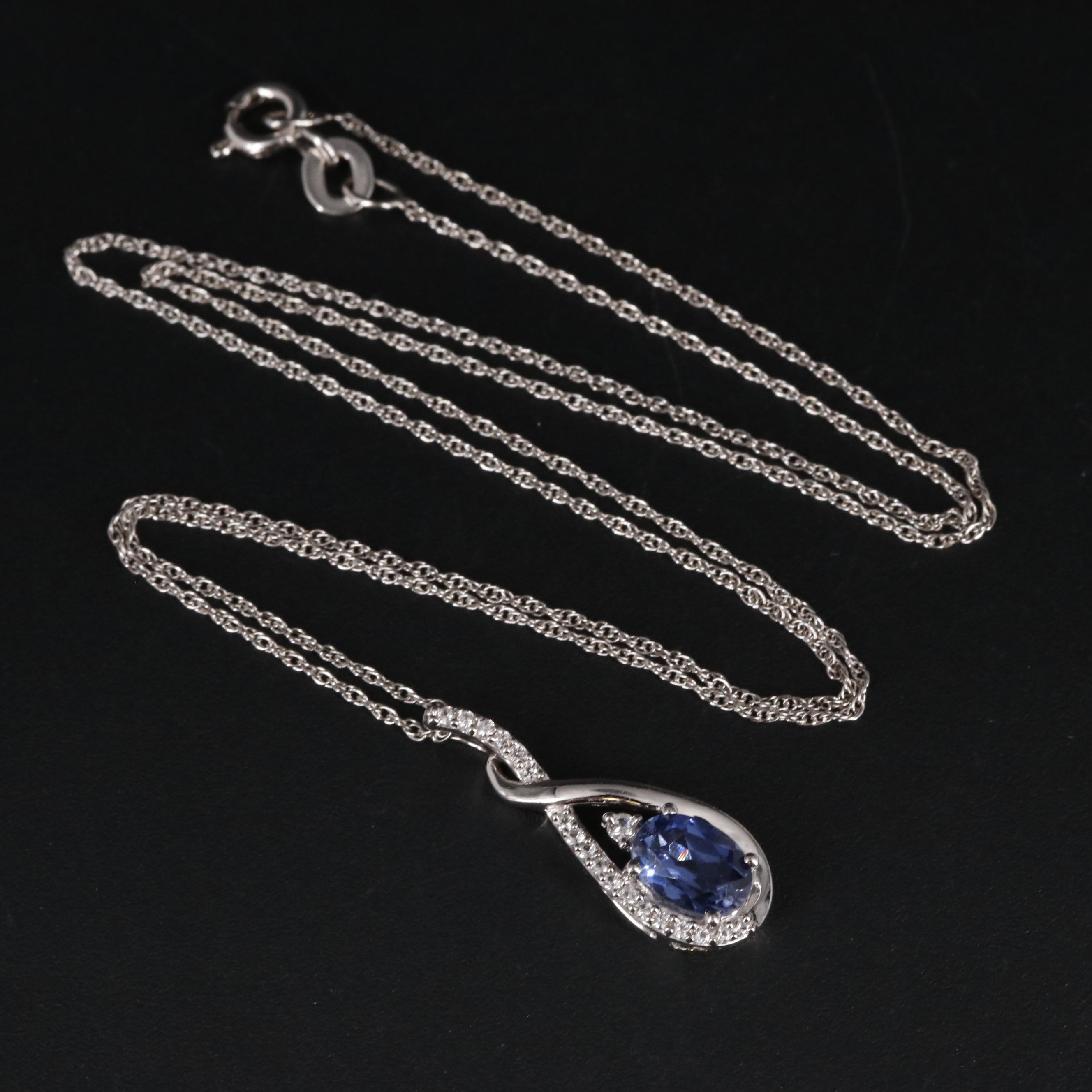 Sterling Silver and Sapphire Necklace