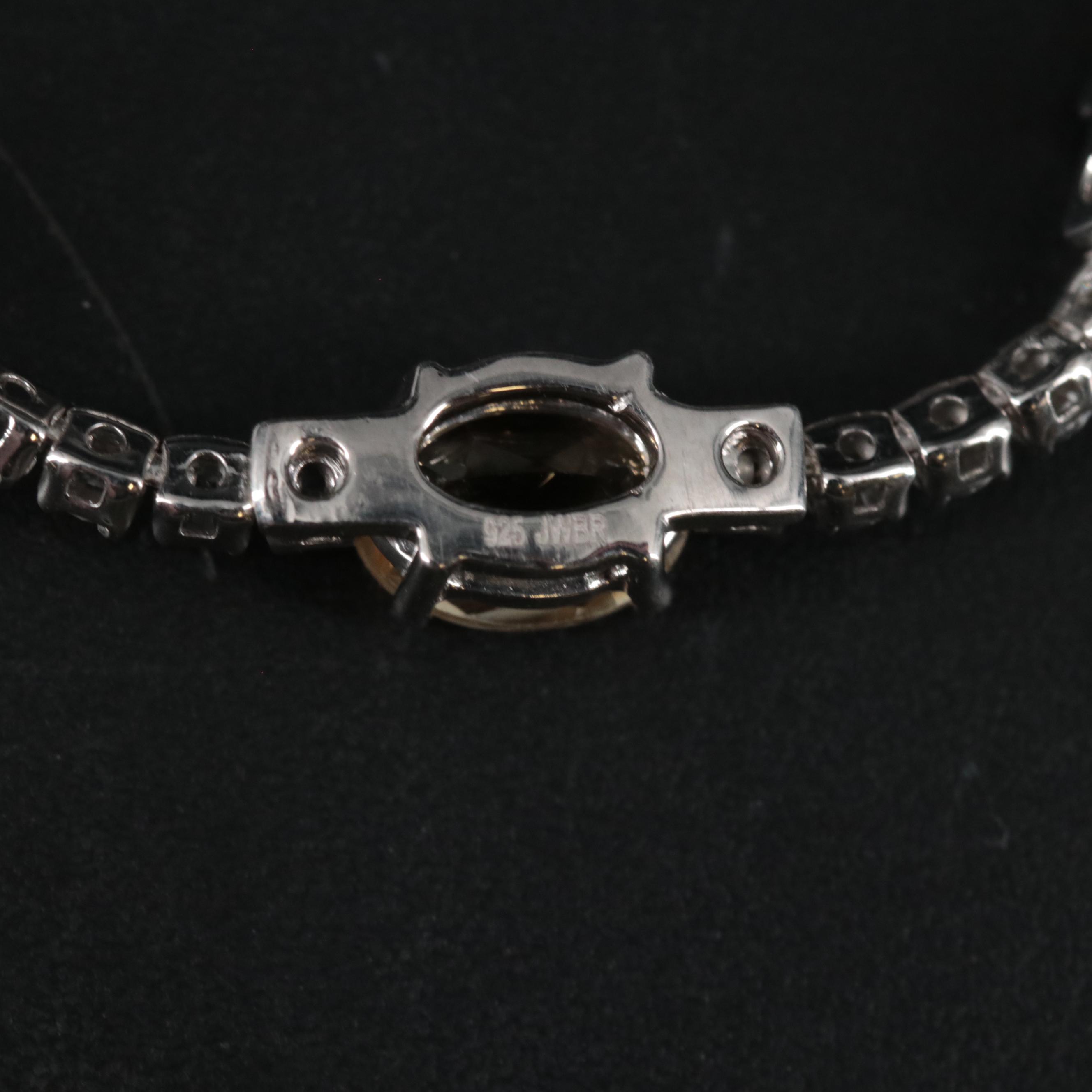 Sterling Silver Citrine and Sapphire Bracelet