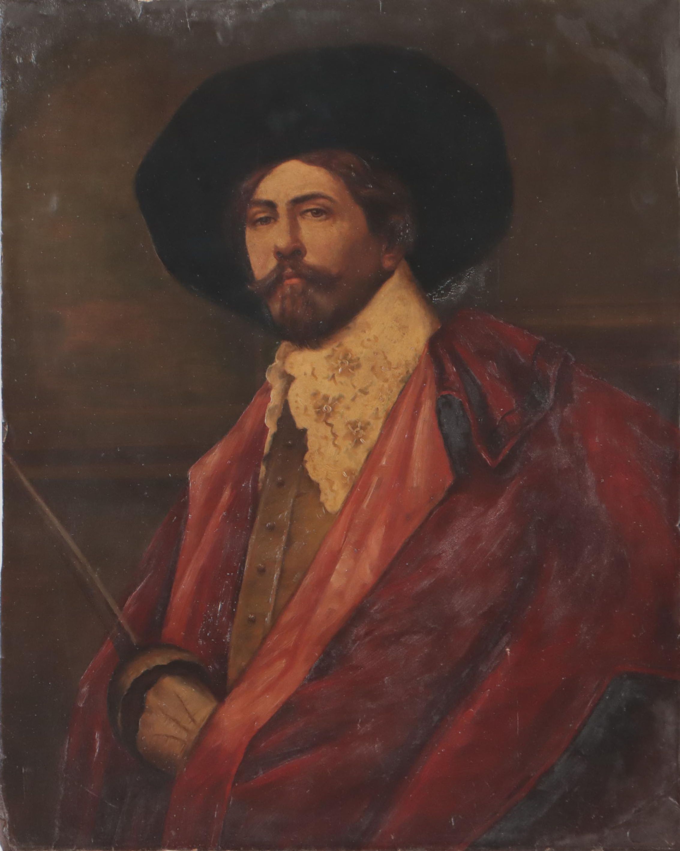 Portrait Oil Painting of French Cavalier, 19th Century