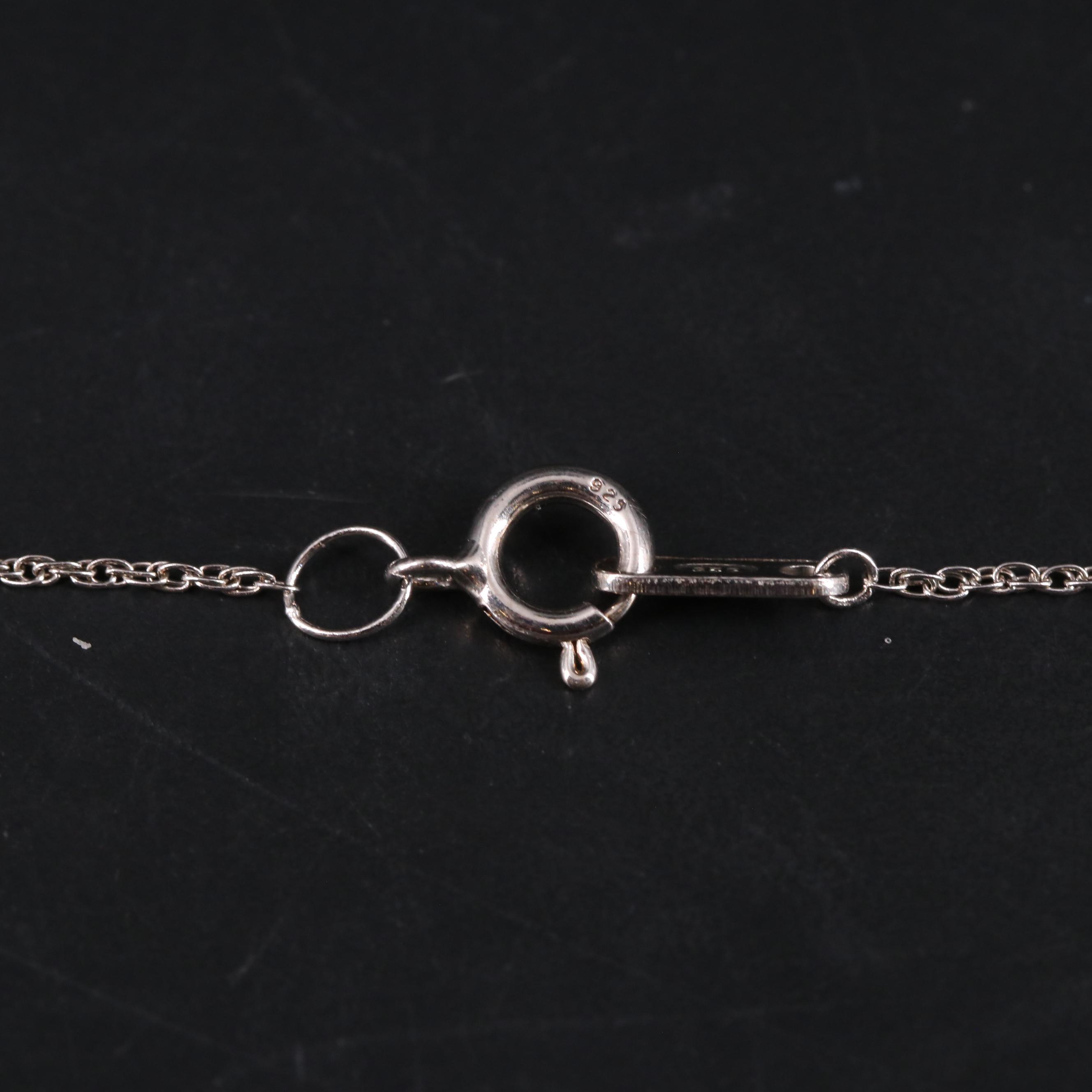 Sterling Silver Glass and Cubic Zirconia Cross Pendant Necklace