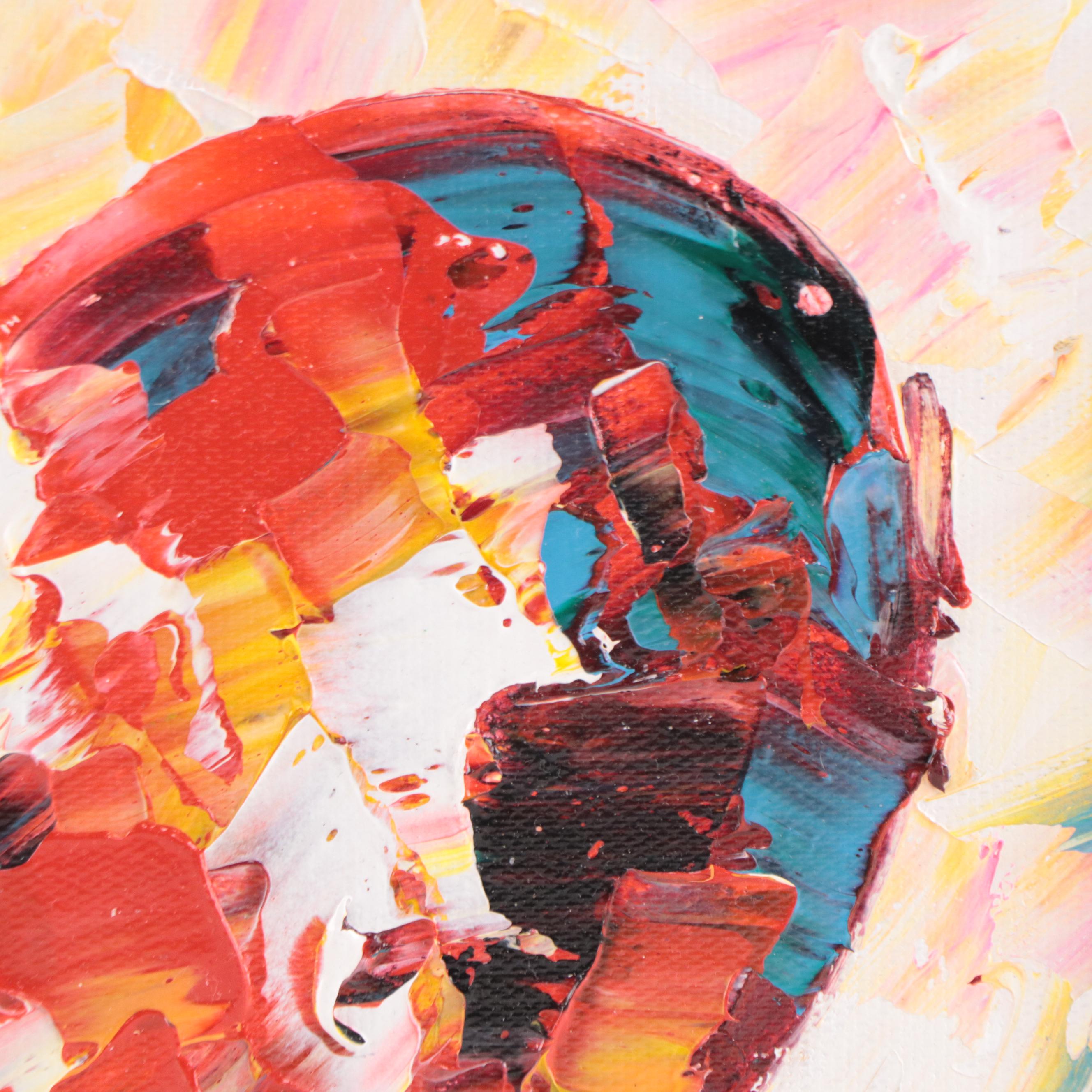 Bing Acrylic Painting of Heart, 21st Century