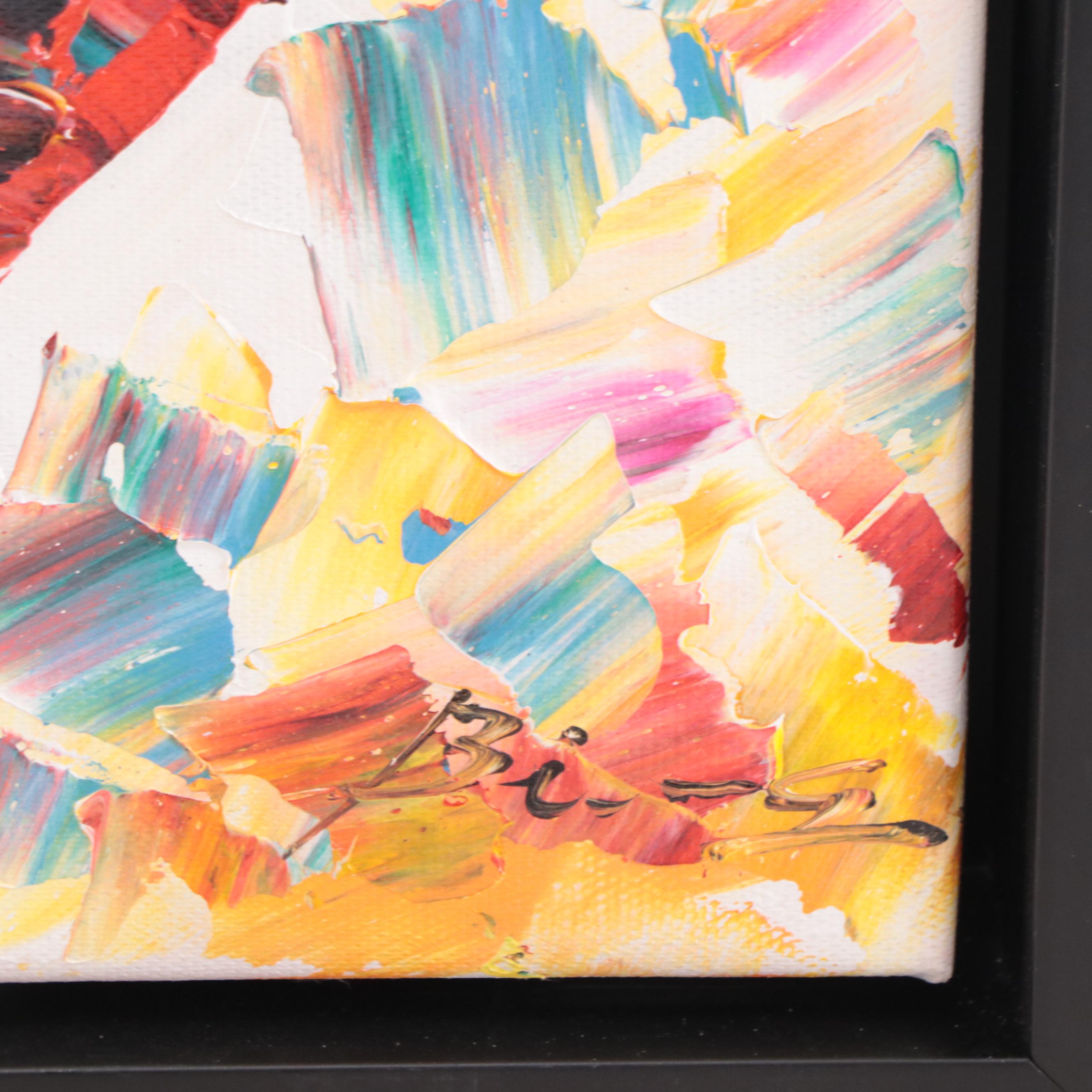 Bing Acrylic Painting of Heart, 21st Century