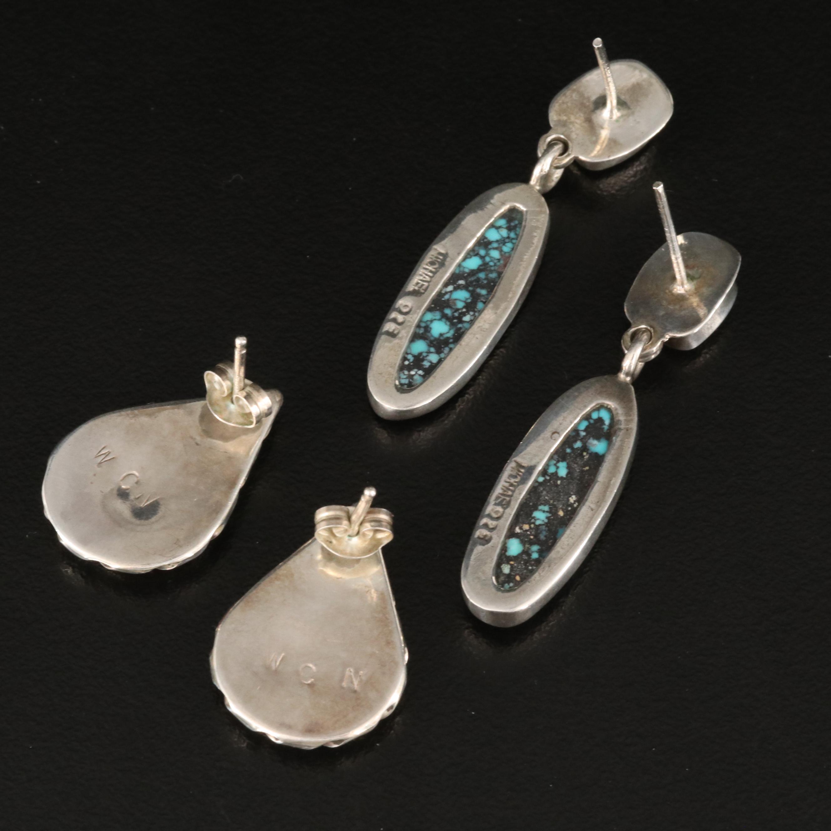 Southwestern Sterling Earrings Including Mother-of-Pearl and Spiny Oyster