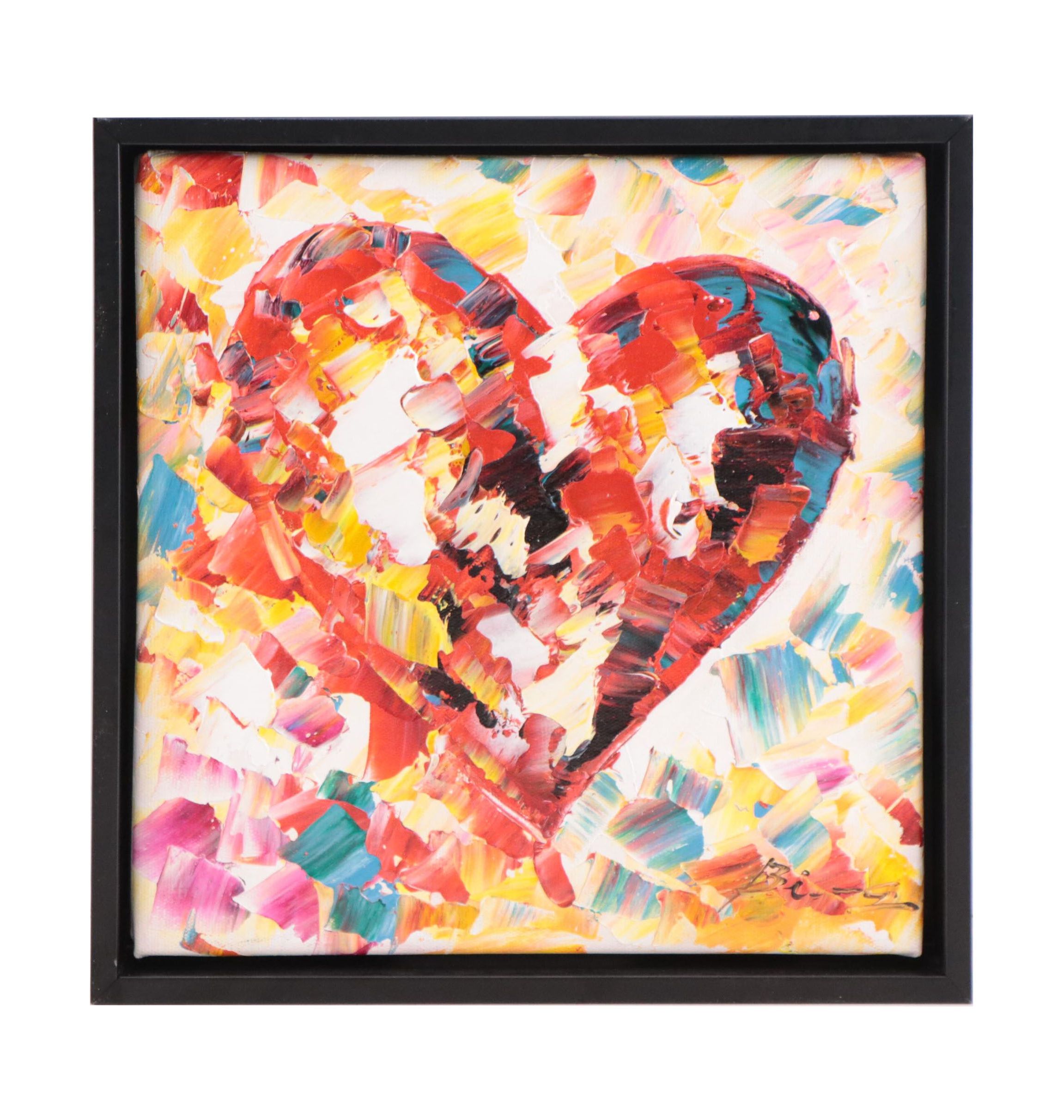 Bing Acrylic Painting of Heart, 21st Century
