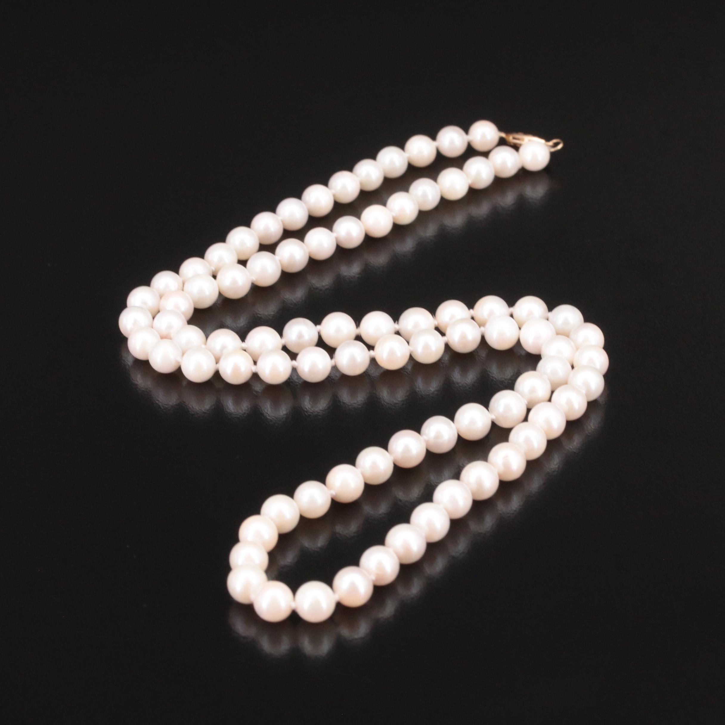 Pearl Necklace with 14K Clasp